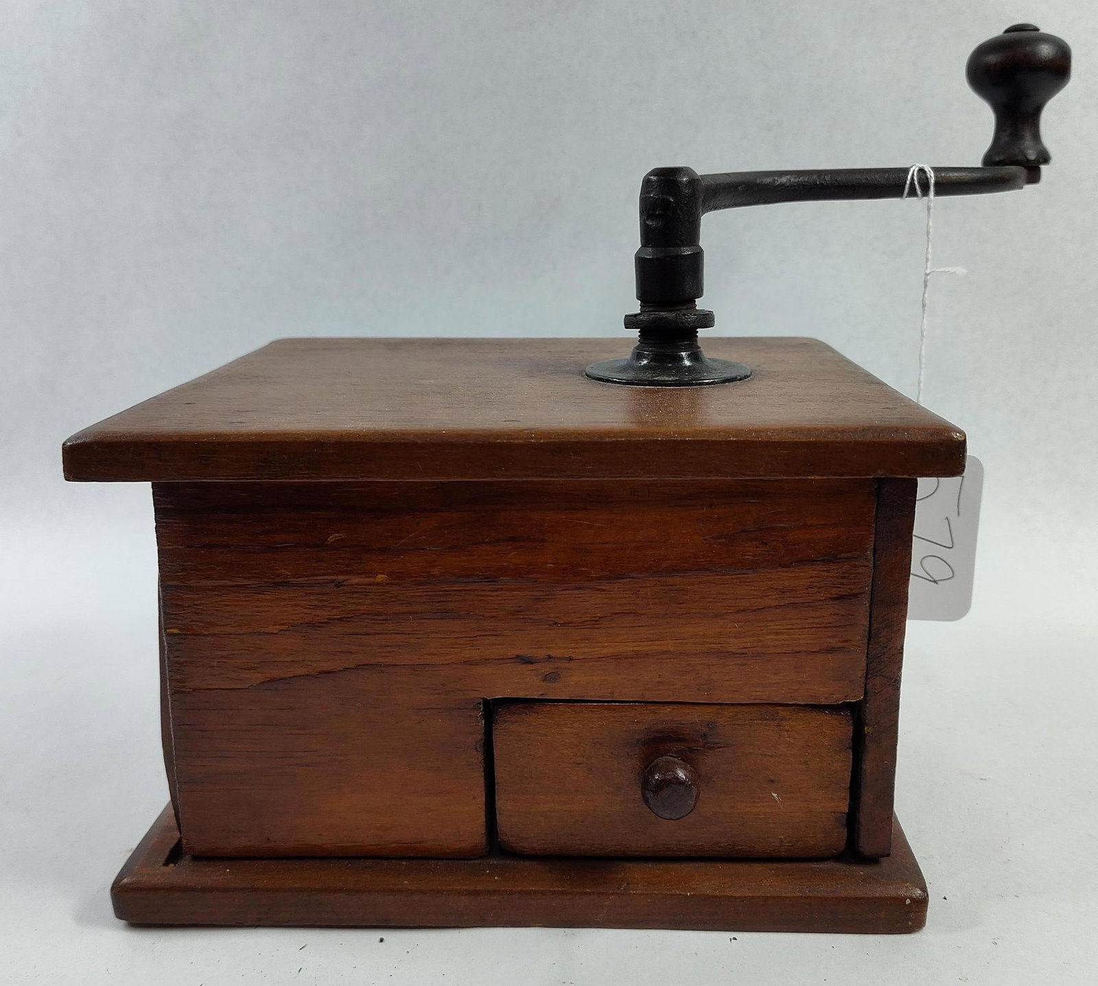Antique Wood Box & Iron Coffee Grinder (1 of 5)