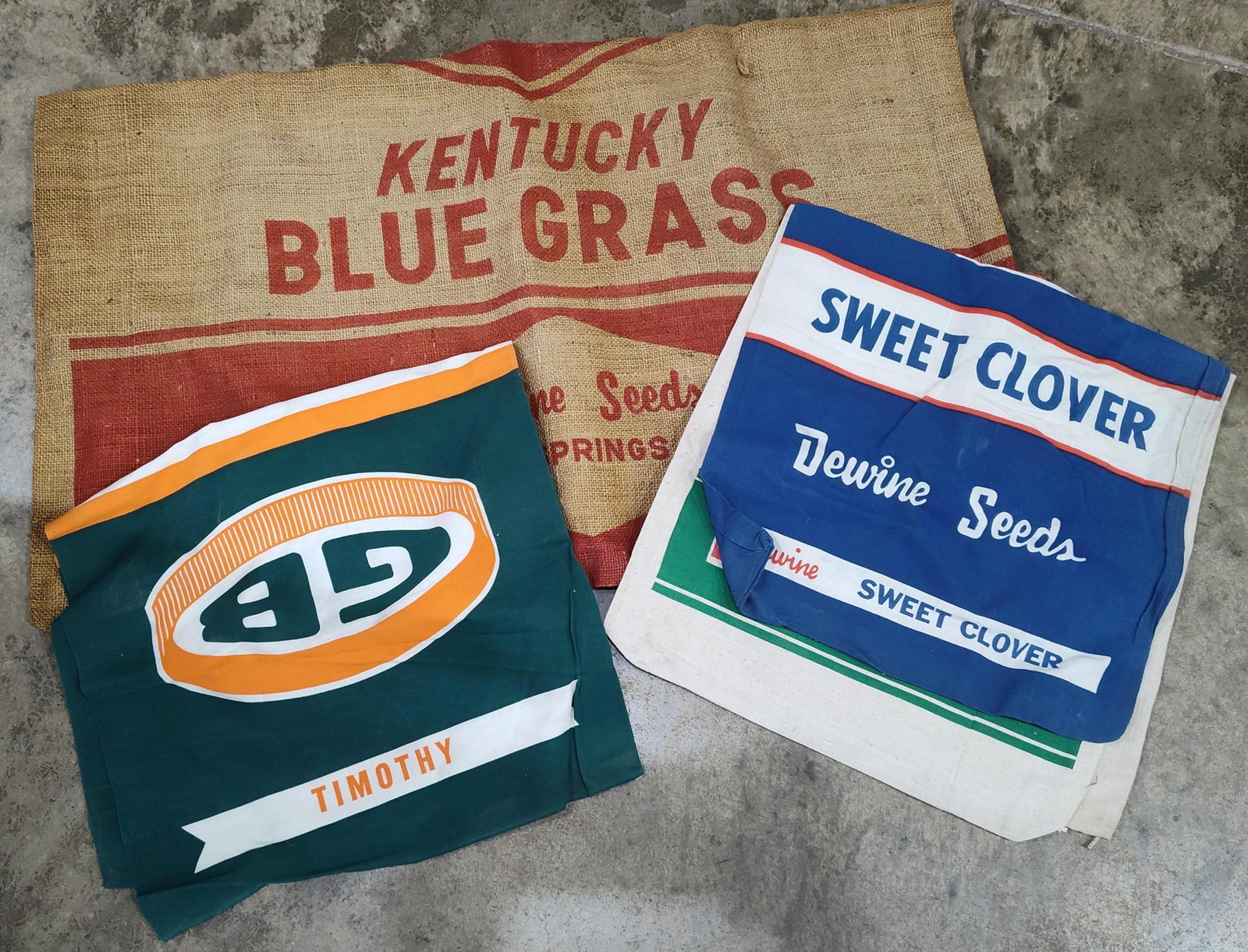 4 Mid-20th C. Agricultural Seed Sacks (1 of 10)
