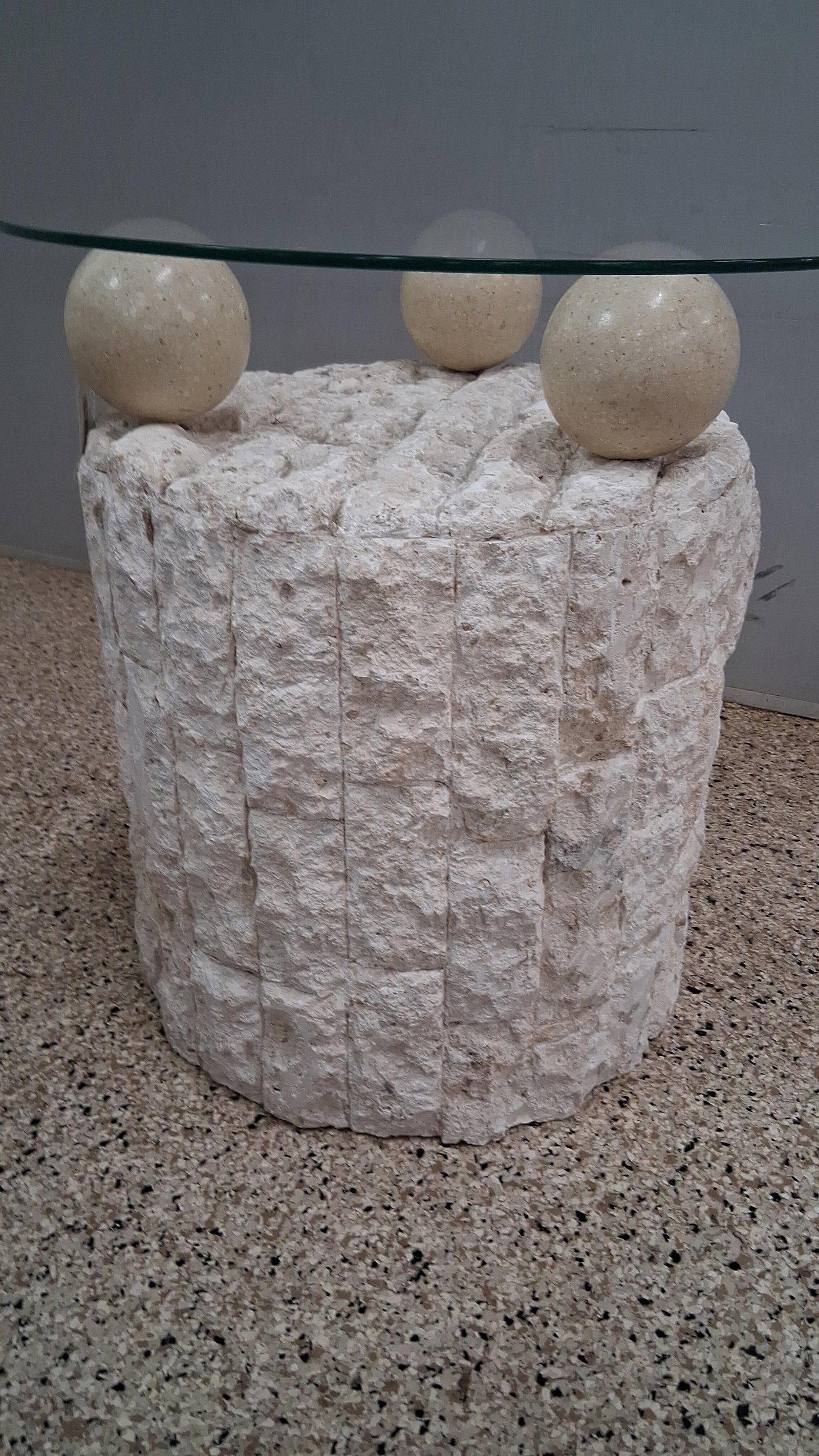 Maitland-Smith Style Stone Side Table - 3