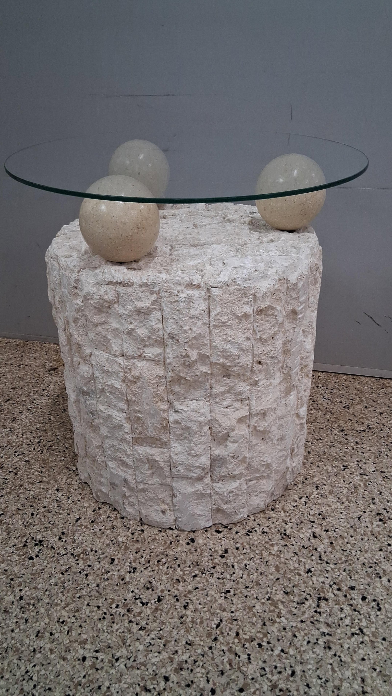 Maitland-Smith Style Stone Side Table - 4