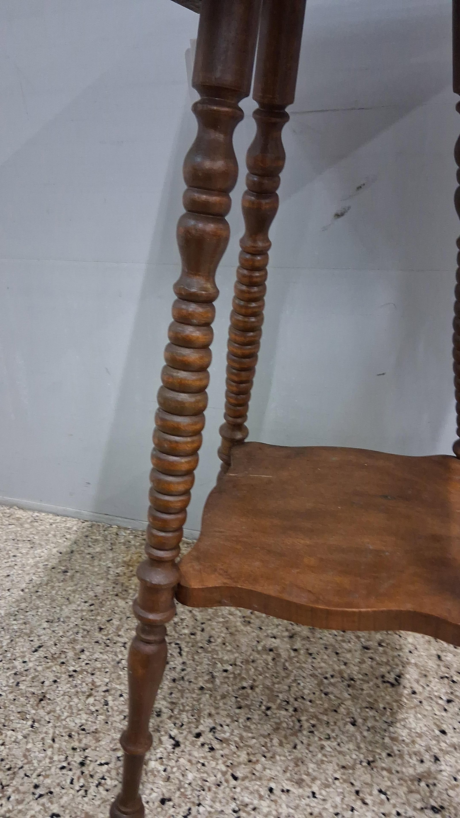 American Victorian Spool-Turned Table - 7