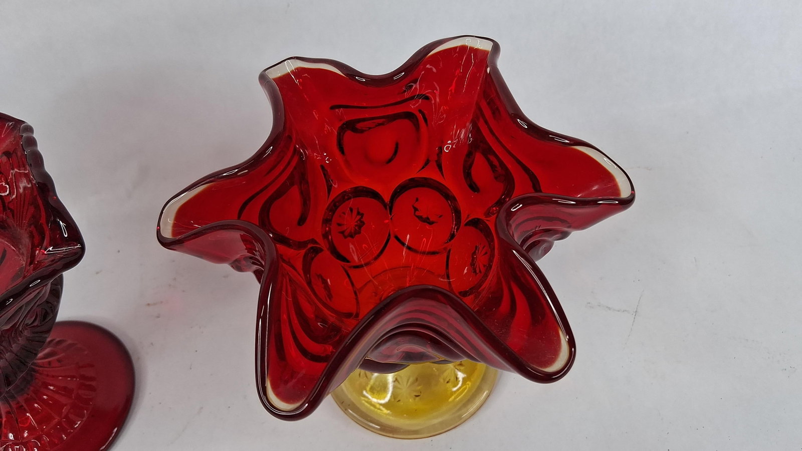 American Ruby & Amberina Glass Compotes - 4
