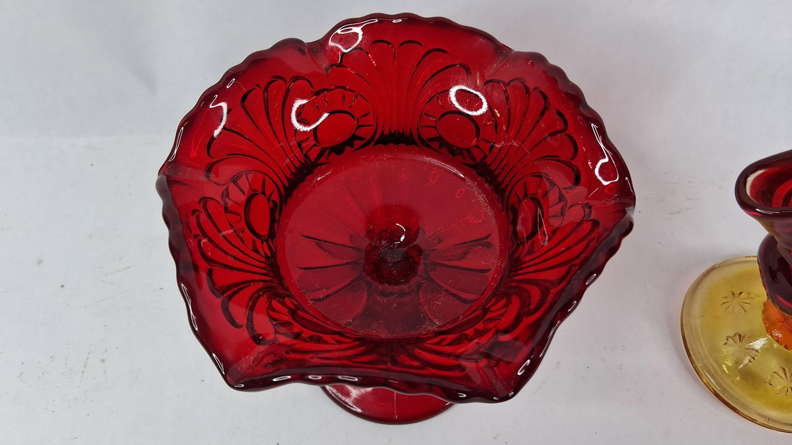 American Ruby & Amberina Glass Compotes - 5