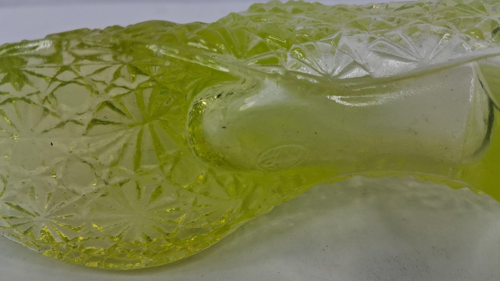Uranium Glass Daisy & Button Slipper - 6