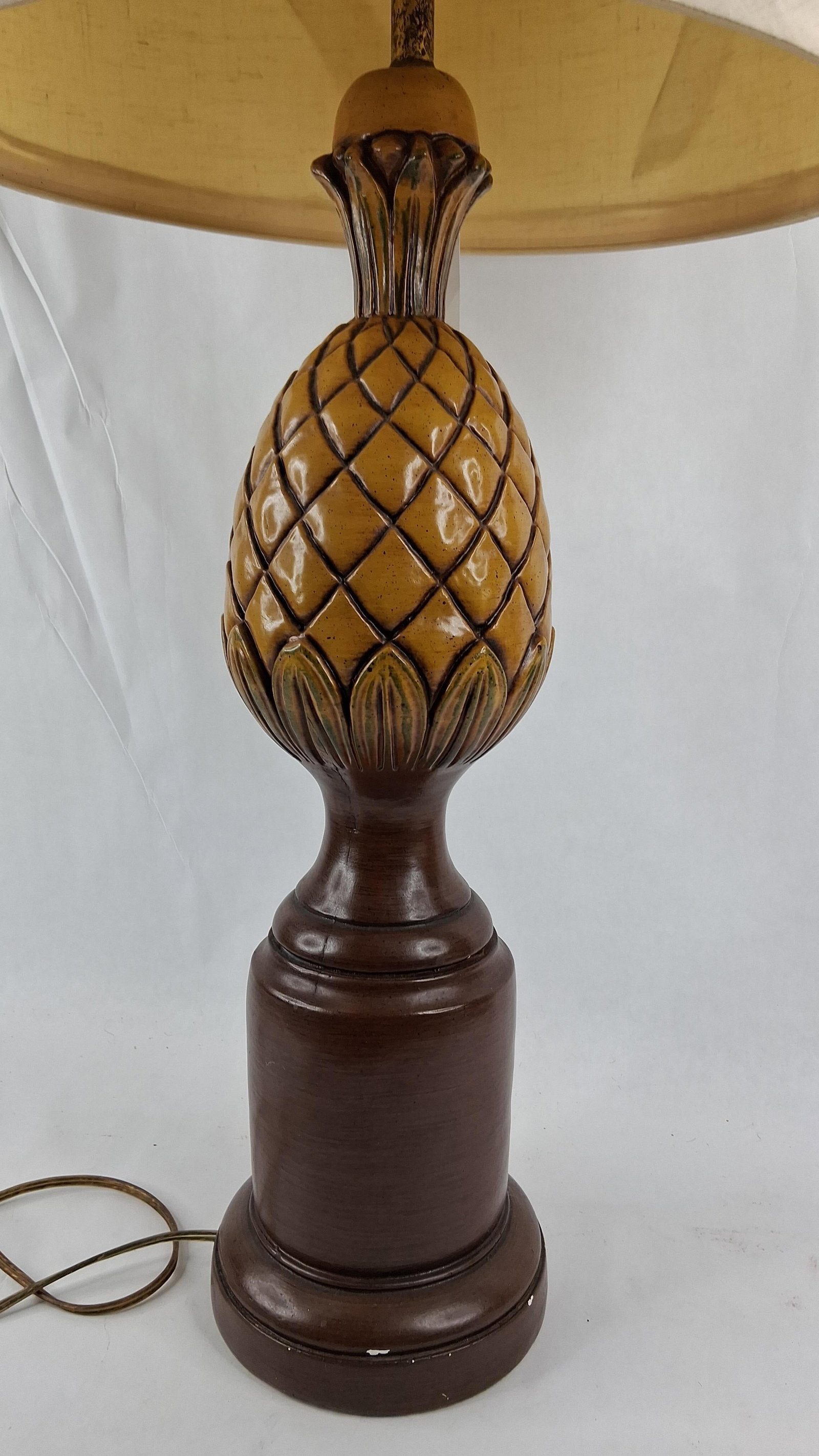 Ceramic Pineapple Lamp w/ Bow Shade - 5