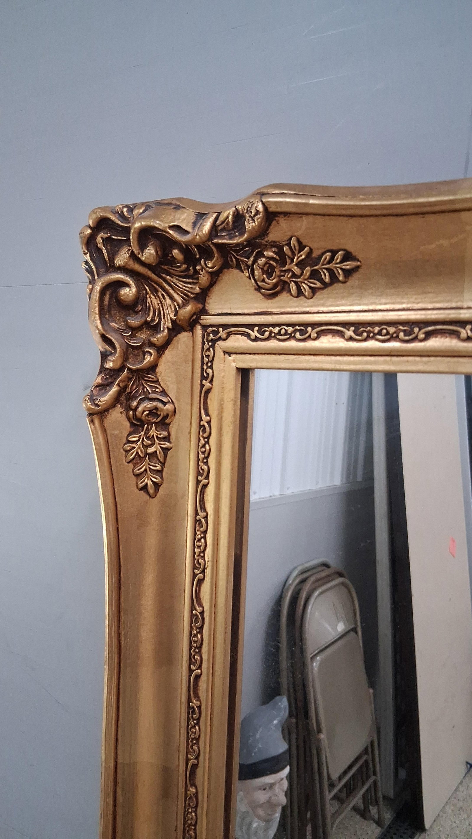 Rococo Revival Gilt Wall Mirror - 3