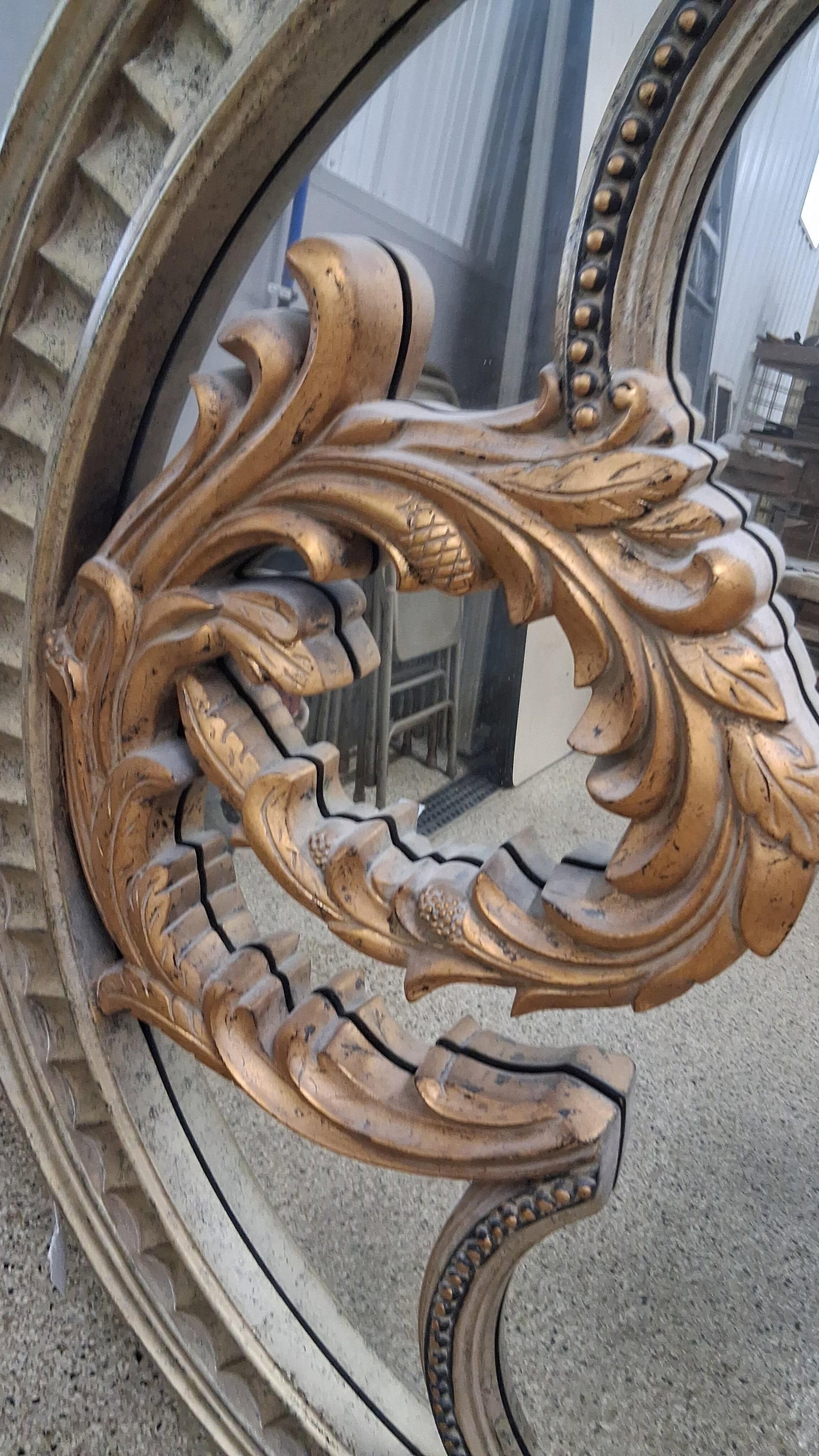 Hollywood Regency Gilt Circular Mirror - 6