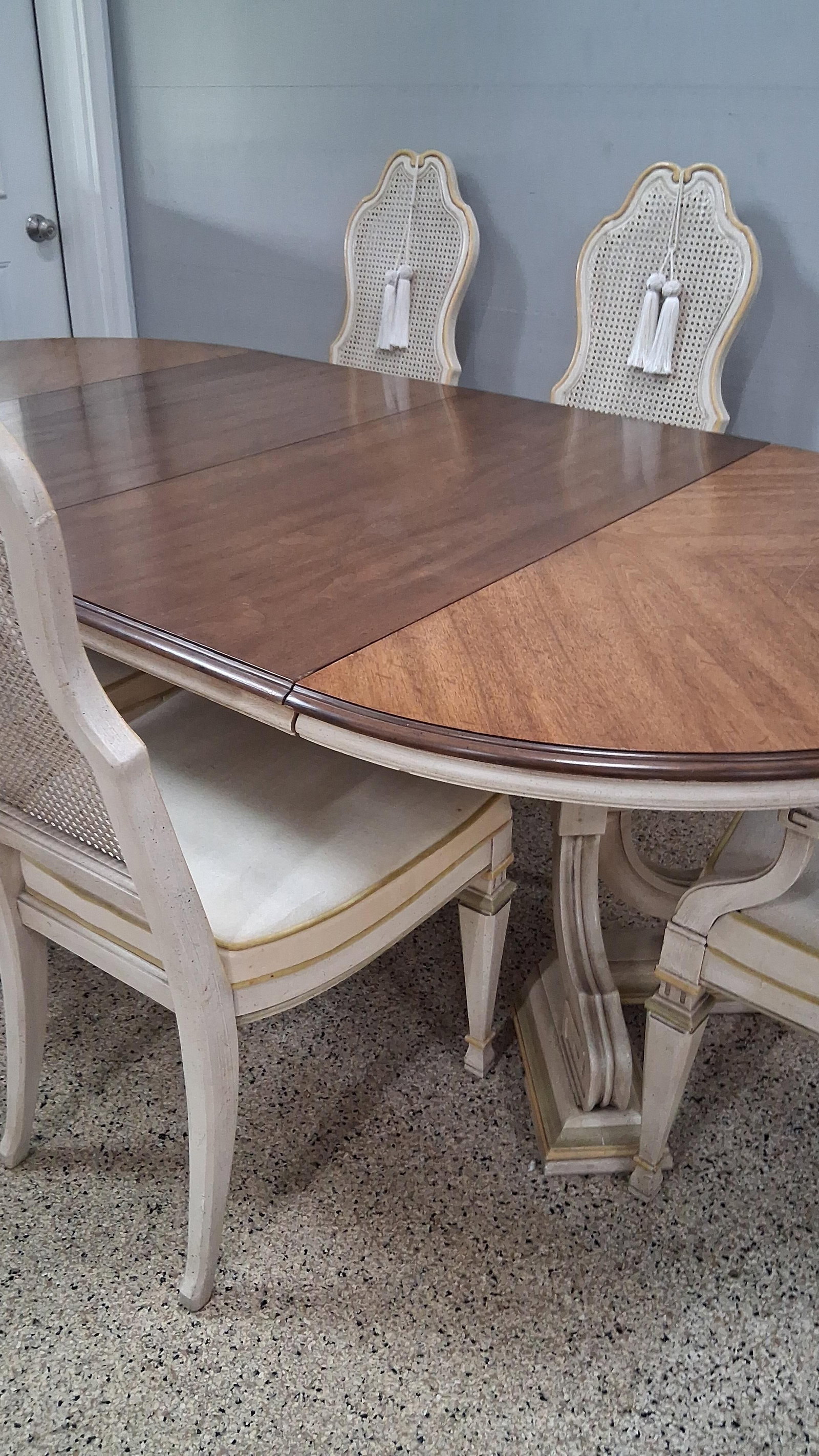 Neoclassical Table & Caned Back Chairs - 2