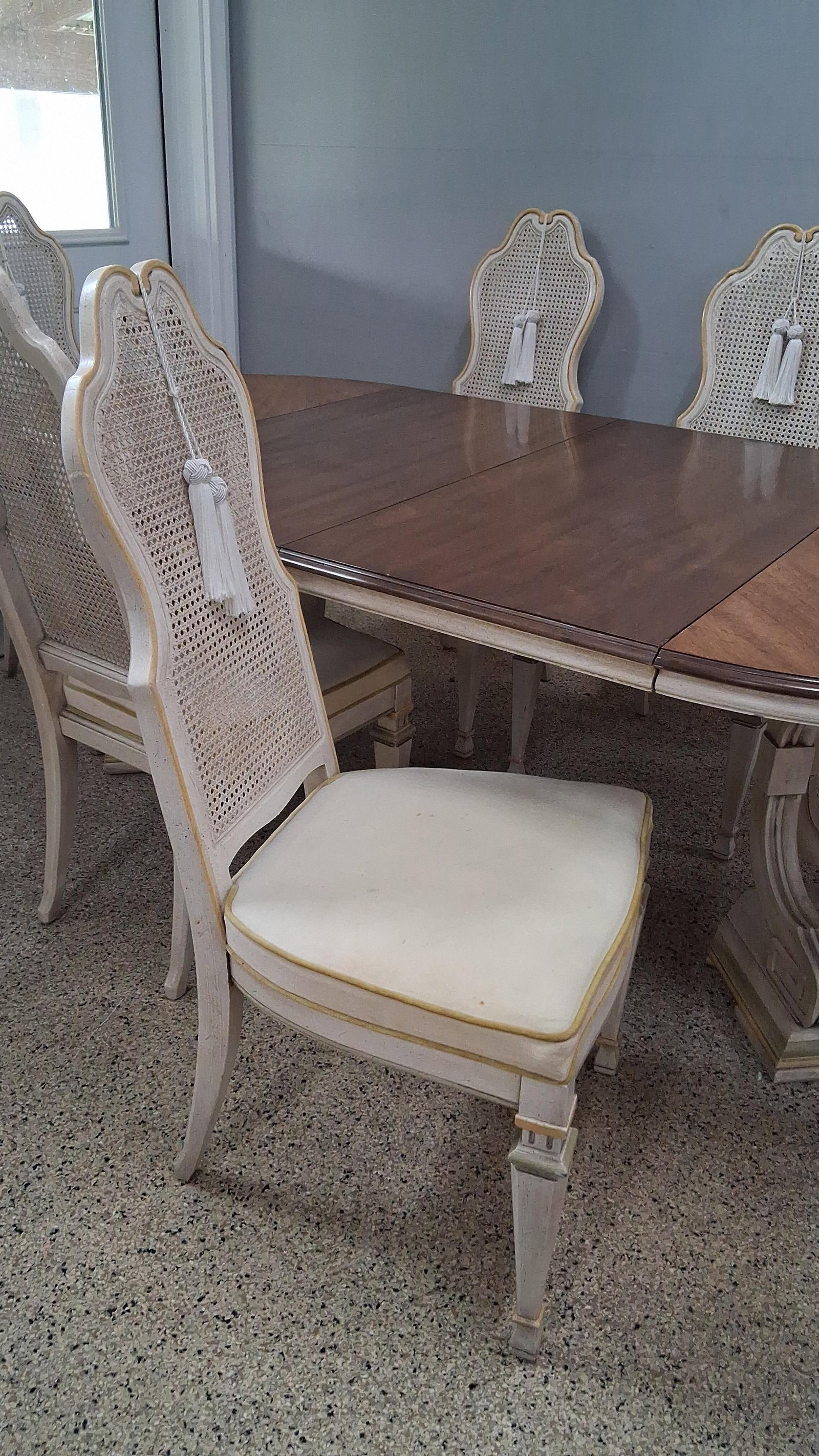 Neoclassical Table & Caned Back Chairs - 4