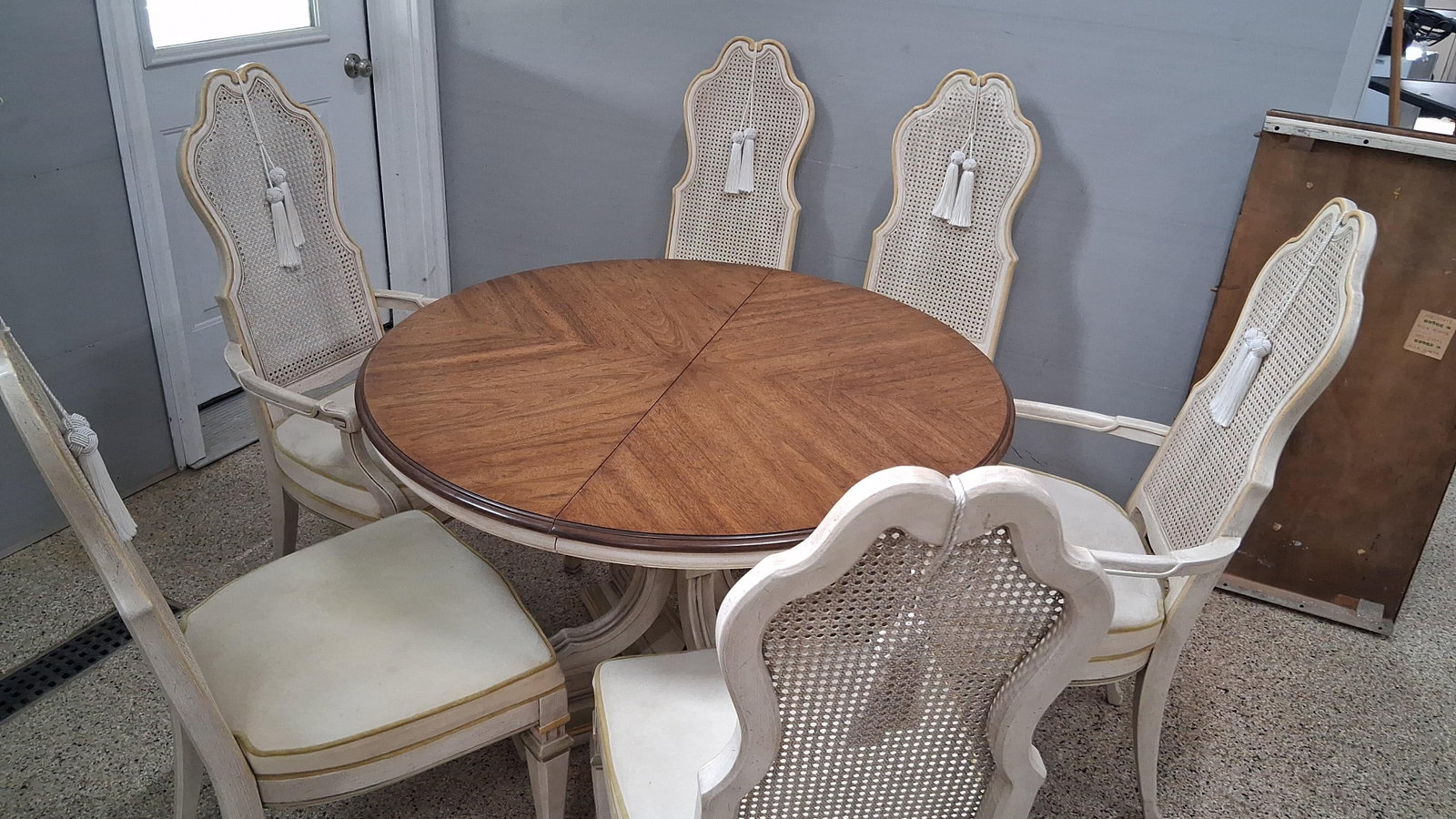 Neoclassical Table & Caned Back Chairs - 5