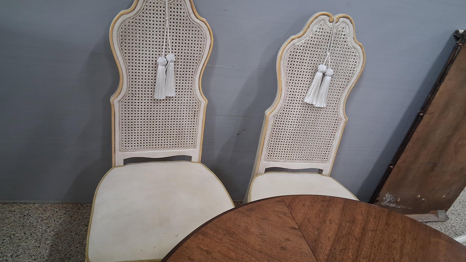 Neoclassical Table & Caned Back Chairs - 8