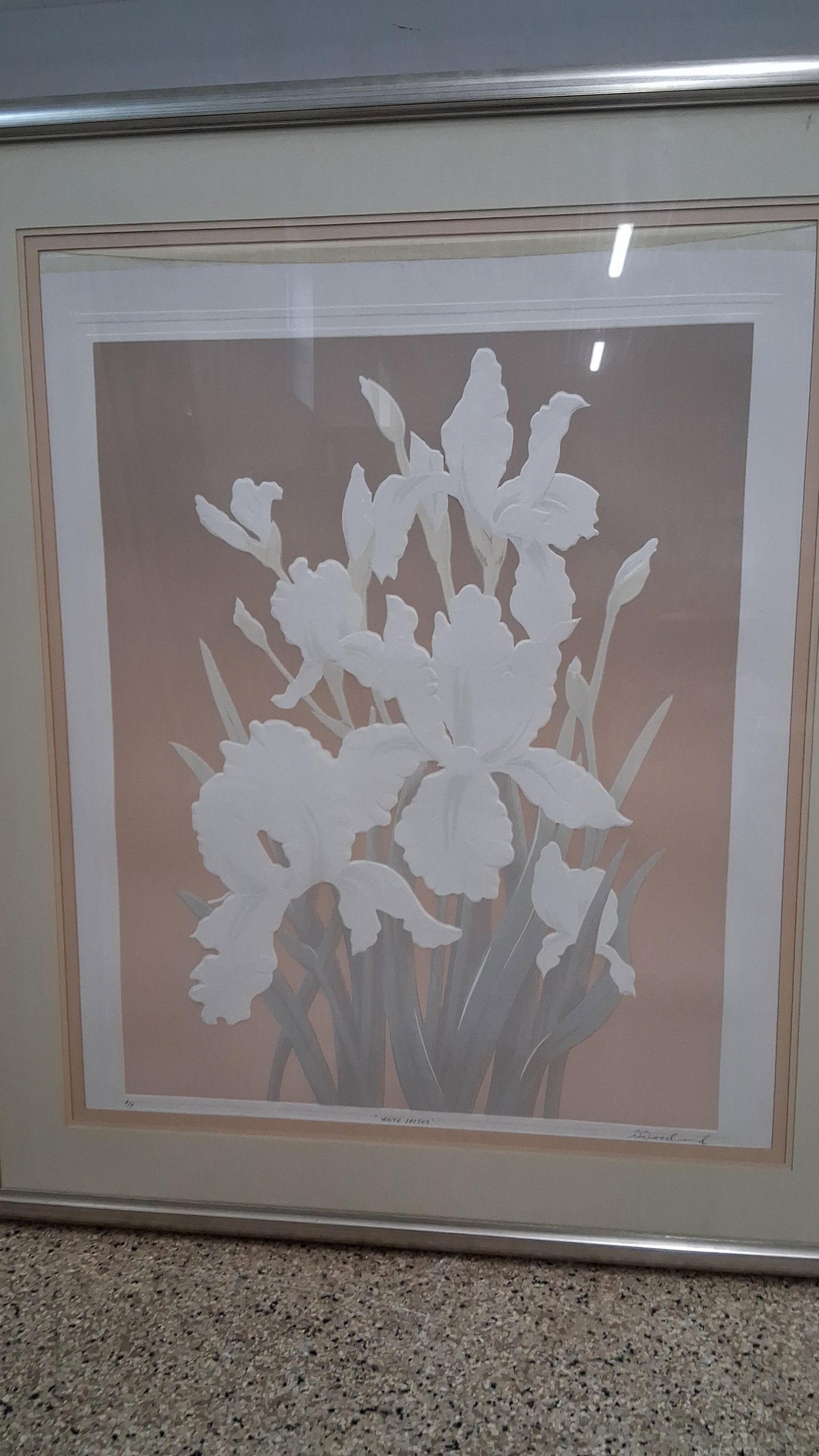 David Allgood, White Irises, Serigraph - 2