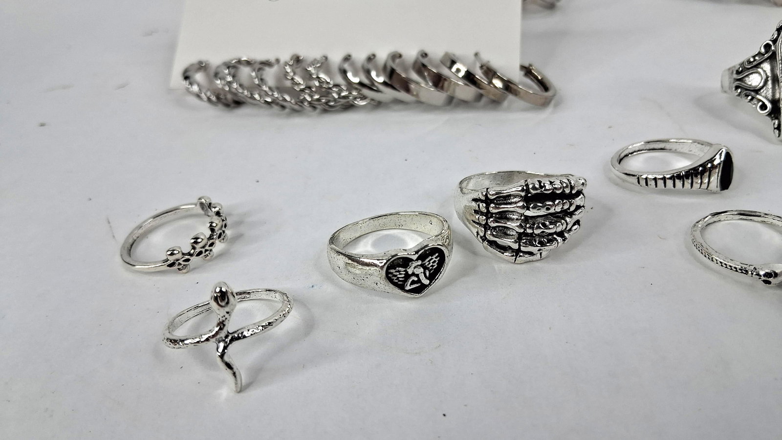 Gothic Silver-Tone Rings & Earring Sets - 2