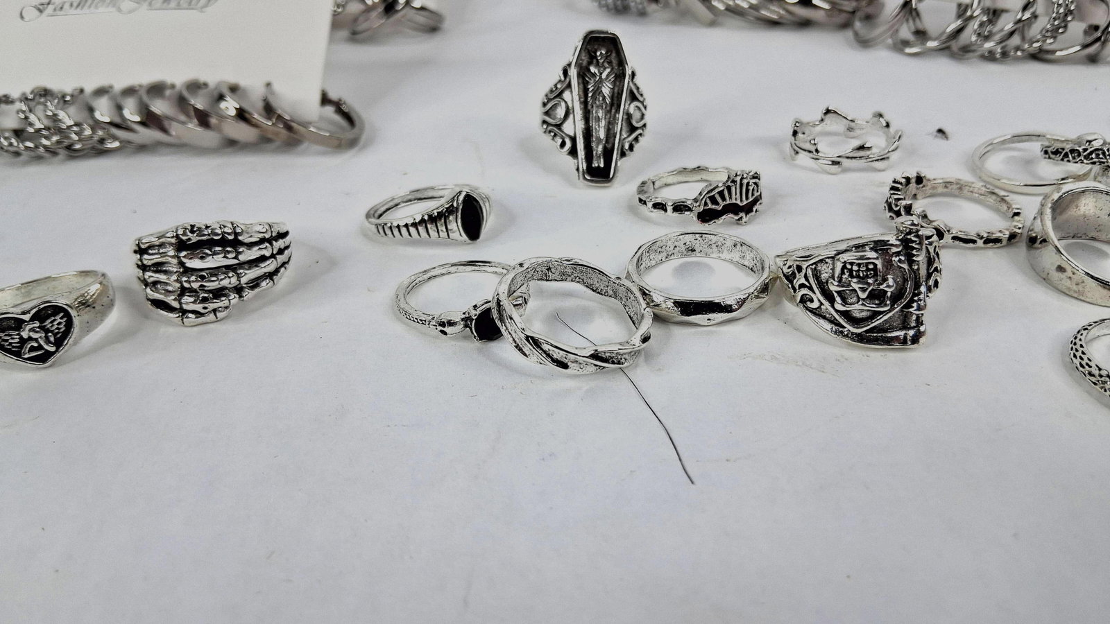 Gothic Silver-Tone Rings & Earring Sets - 3