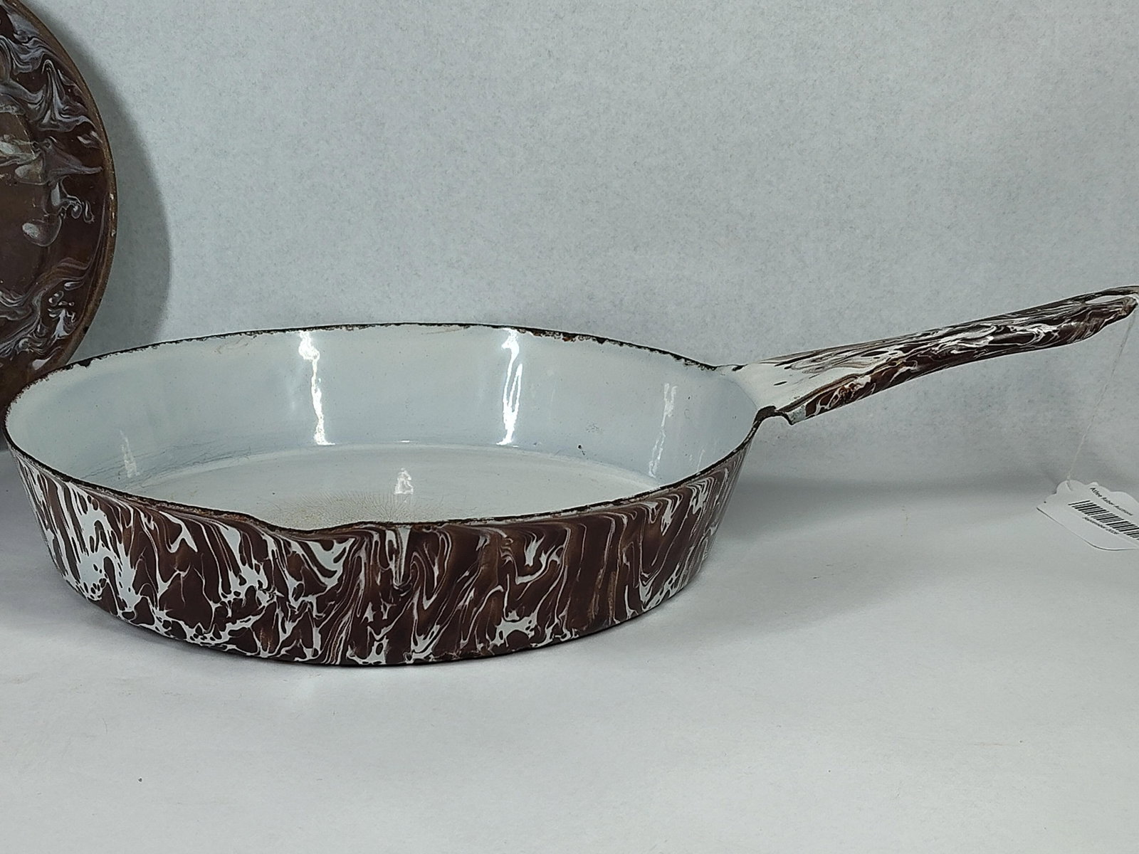 5pc Brown & White Marbleized Agateware - 2