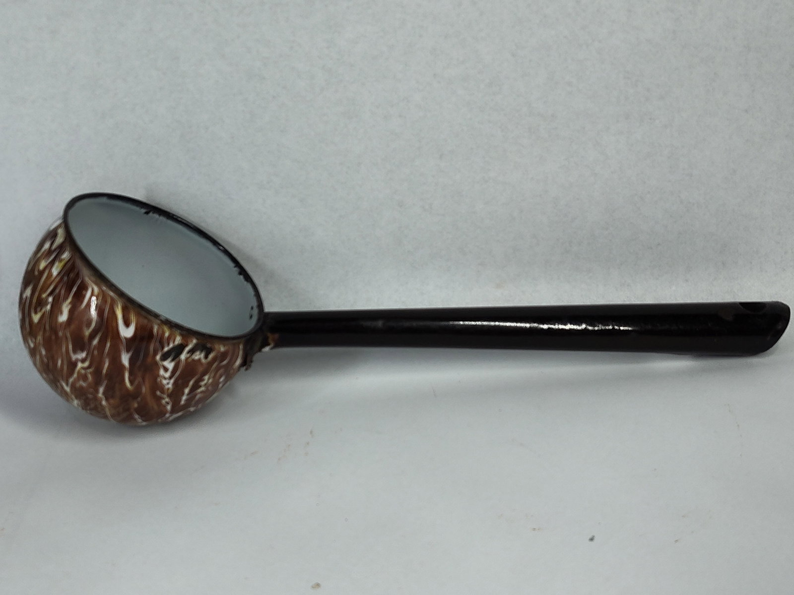 5pc Brown & White Marbleized Agateware - 7