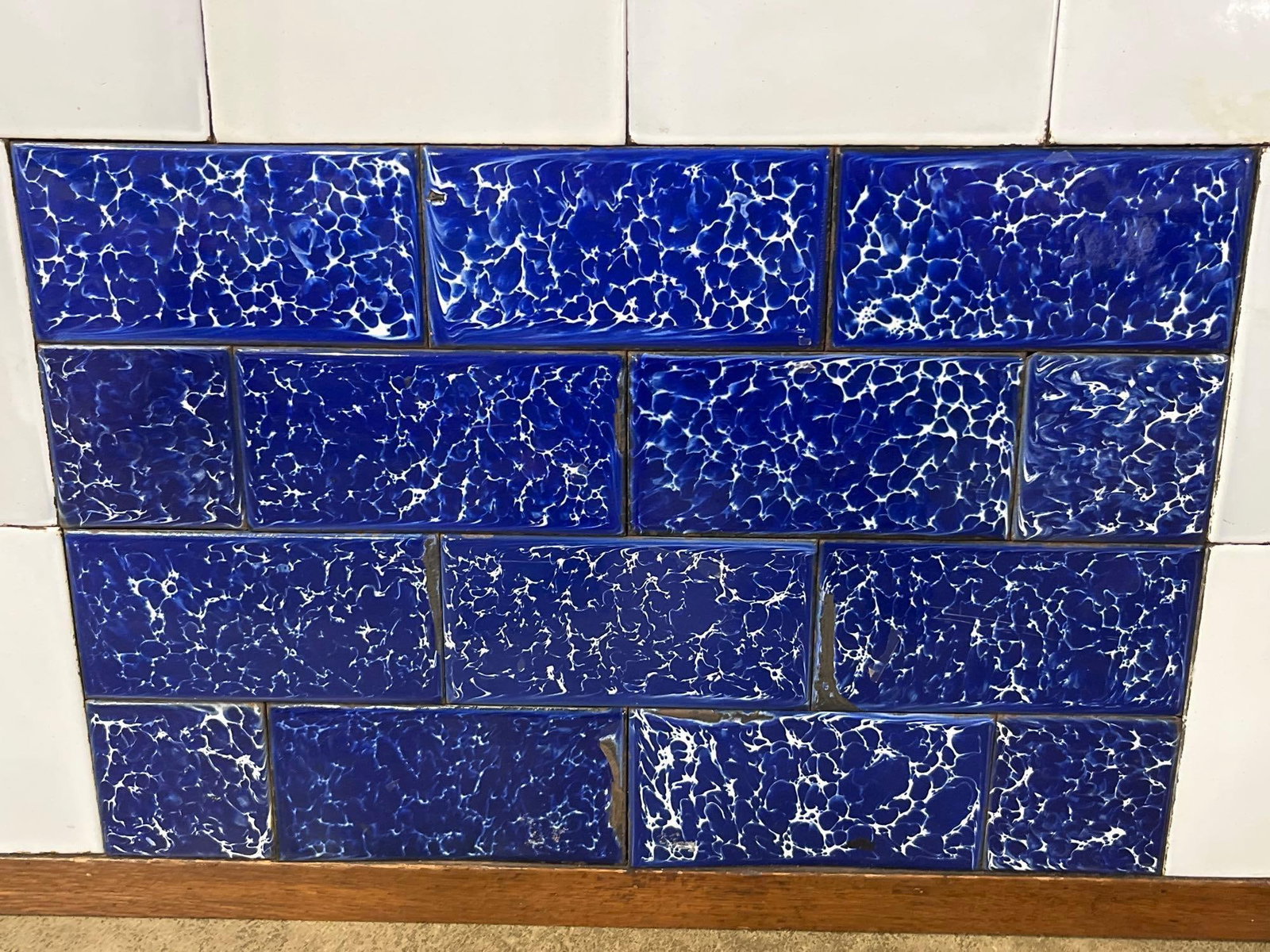 Mottled Cobalt Earthenware Tile Panel - 2