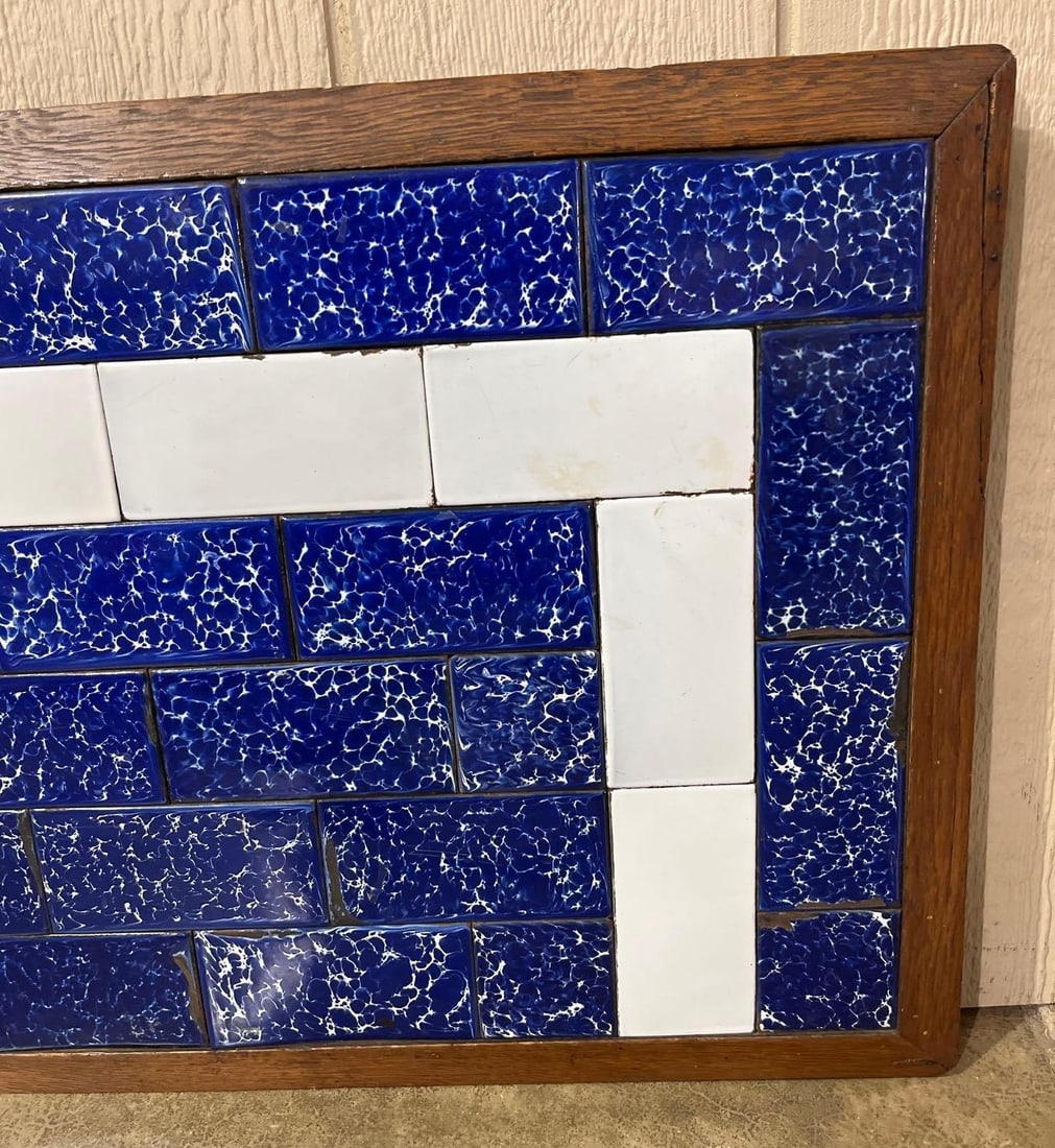 Mottled Cobalt Earthenware Tile Panel - 3