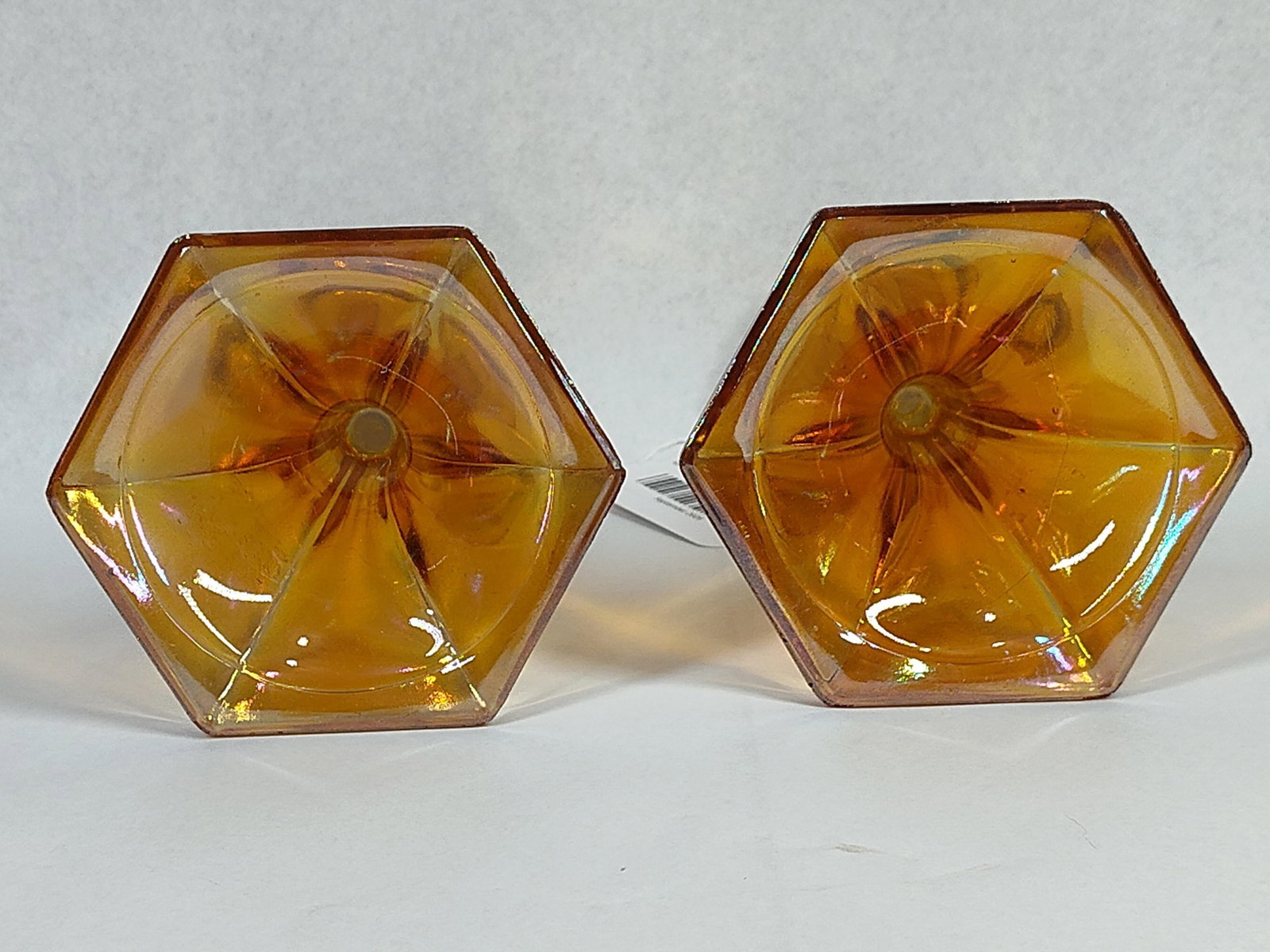 Pair Marigold Carnival Candlesticks - 4