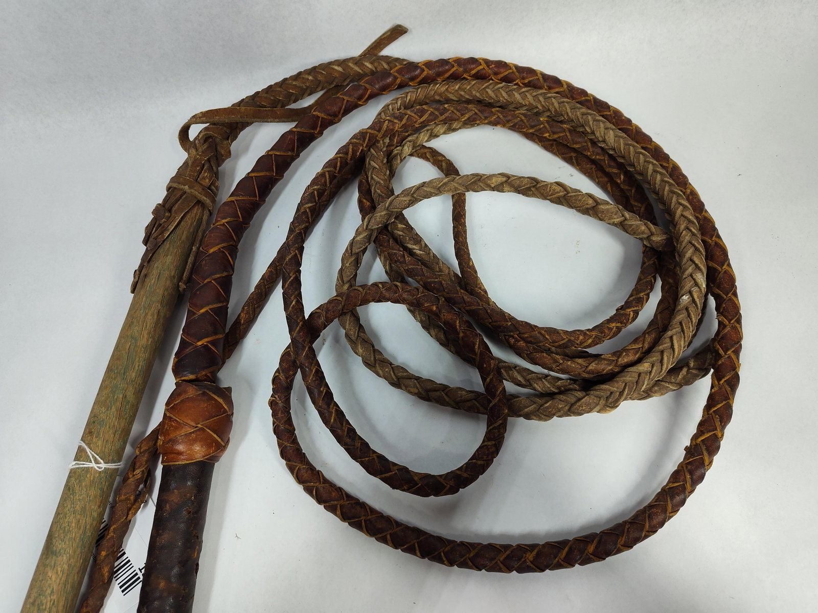 Two Braided Leather Whips - 2