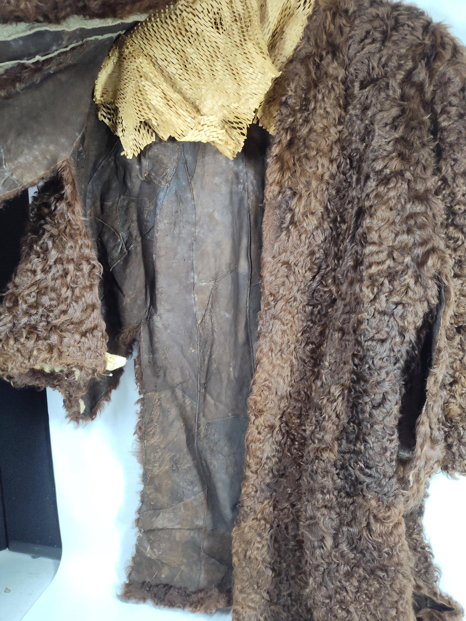 19th C. Hand Stitched Bison Hide Coat - 4