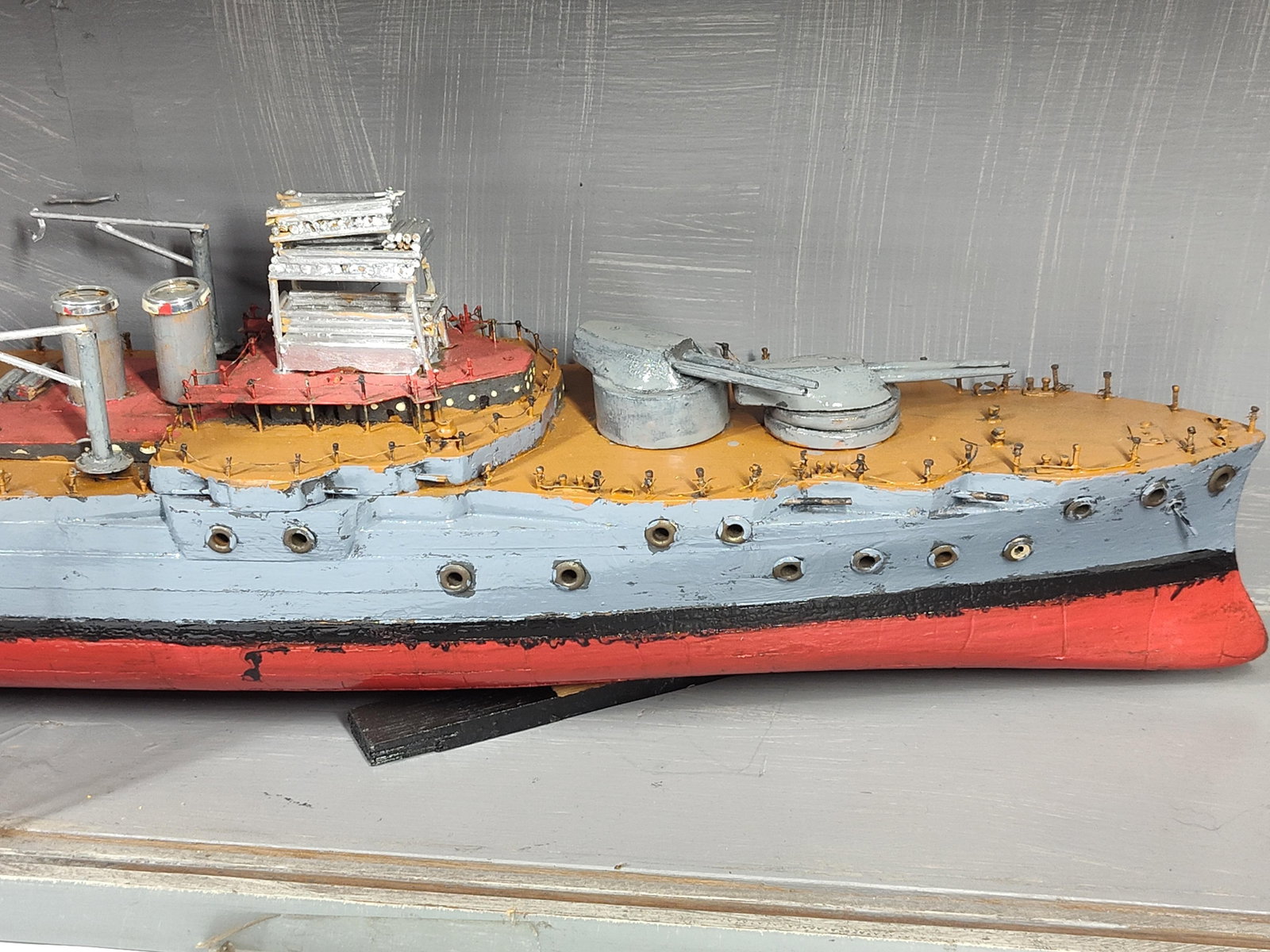 Scratch-Built Folk Art Battleship Model - 4