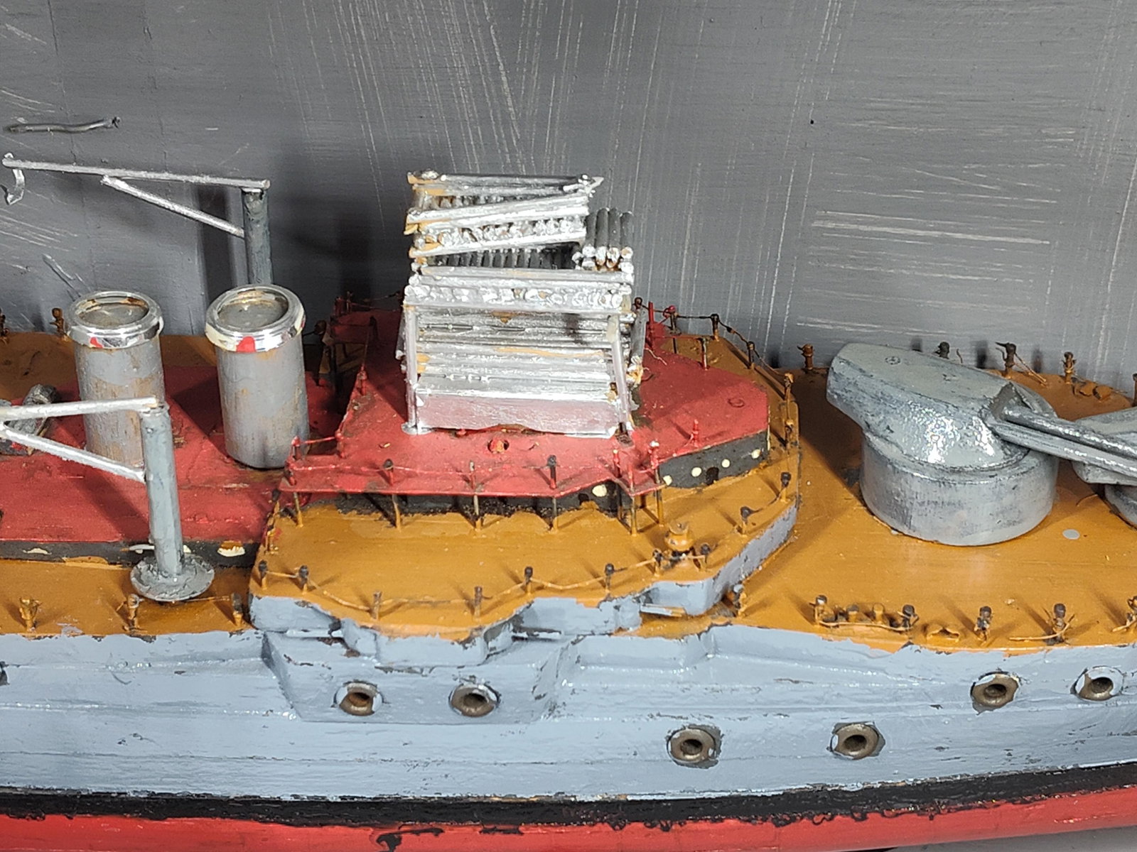 Scratch-Built Folk Art Battleship Model - 5