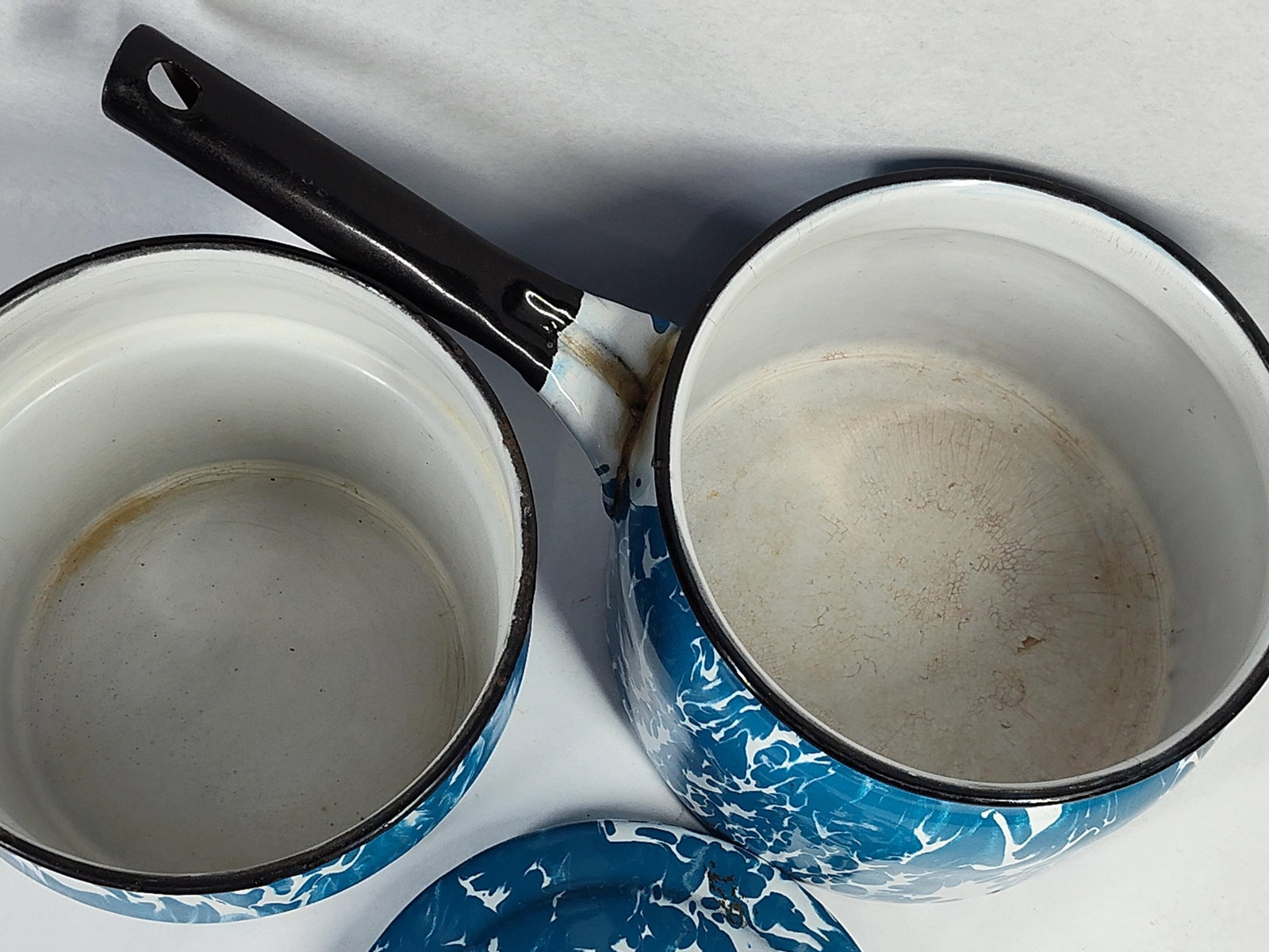 Trio Blue Mottled Agate Enamelware - 10