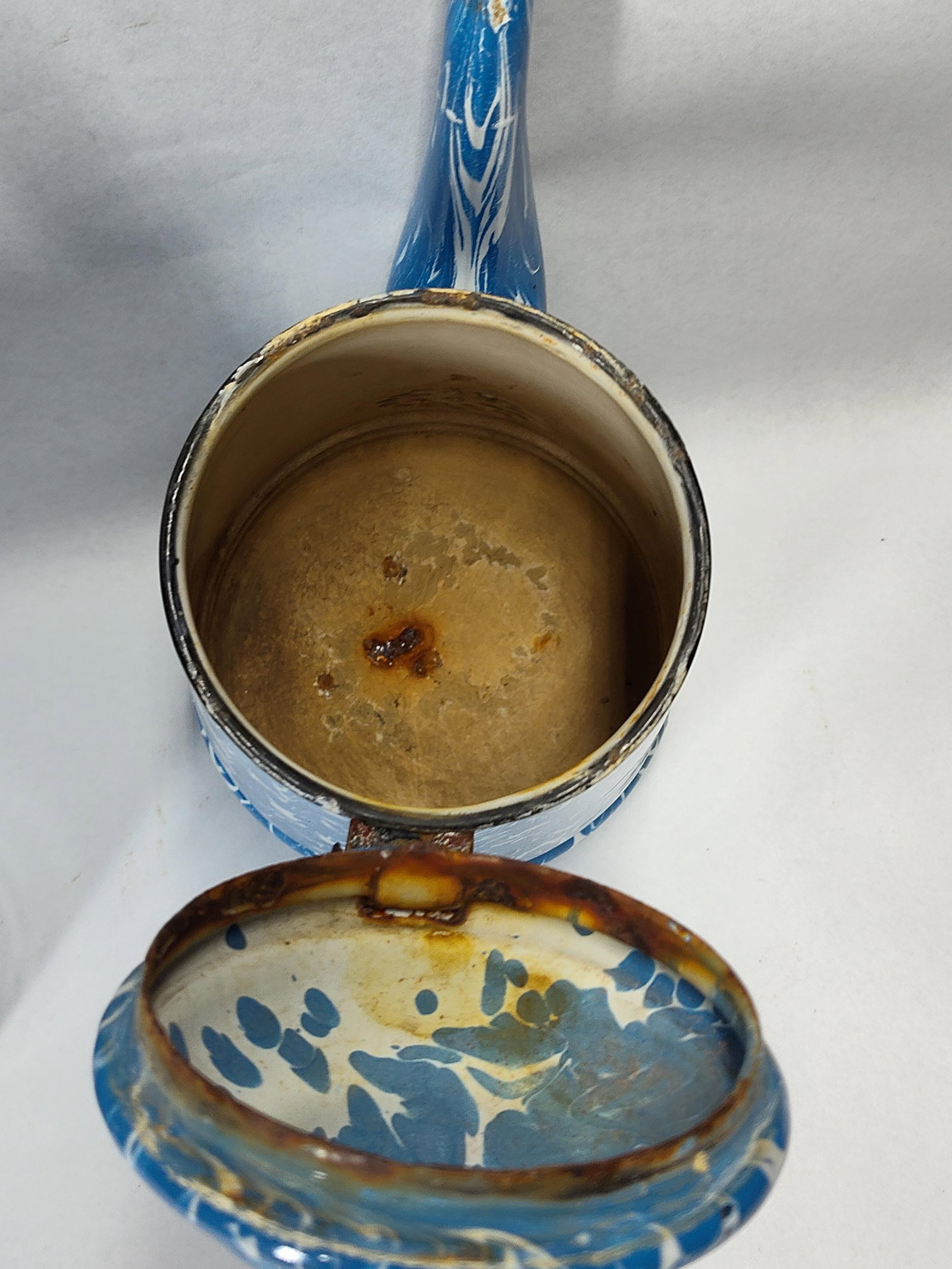 Trio Blue Mottled Agate Enamelware - 3