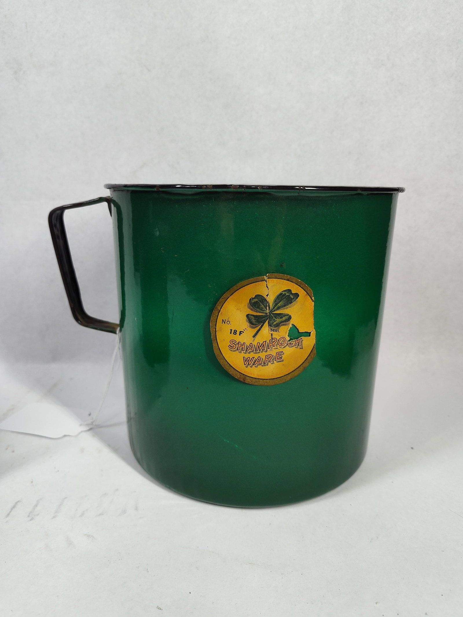 Pair Shamrock Ware Green Enamelware - 2