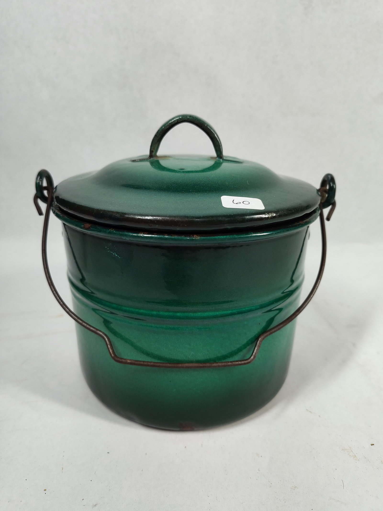 Pair Shamrock Ware Green Enamelware - 6