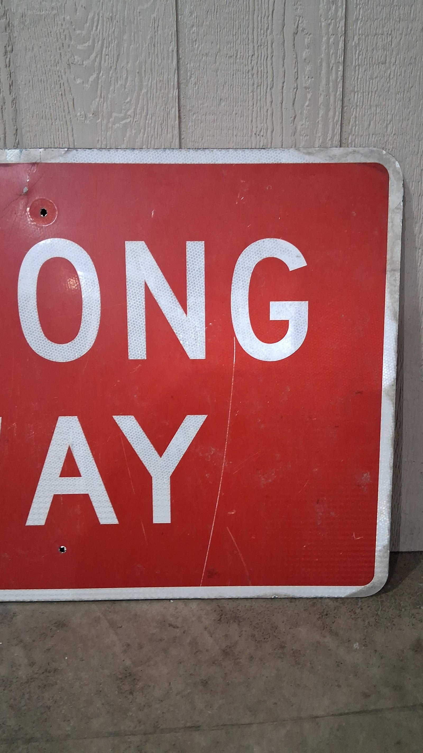 Authentic Wrong Way Road Sign - 3