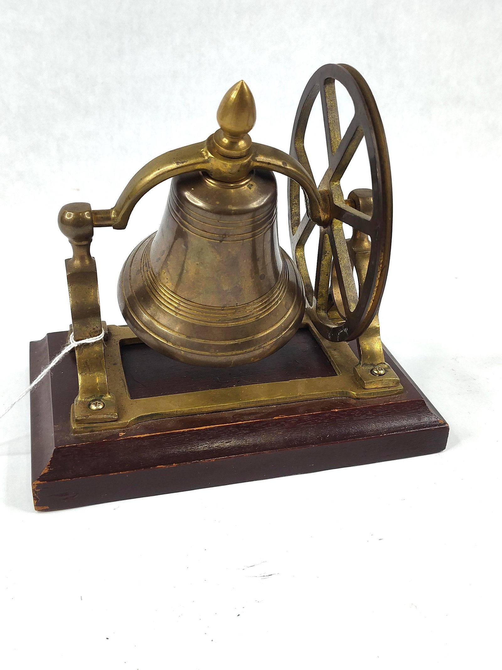 Brass Desktop Ship Bell w/ Pulley Wheel (1 of 5)
