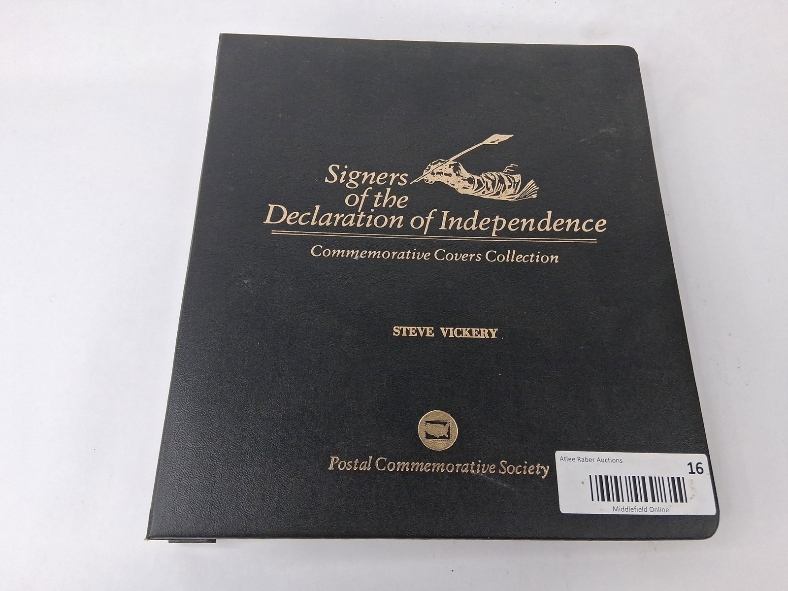 Postal Commemorative Signers Covers: A commemorative postal cover album titled Signers of the Declaration of Independence Commemorative Covers Collection, published by the Postal Commemorative Society. The collection is housed in a perso