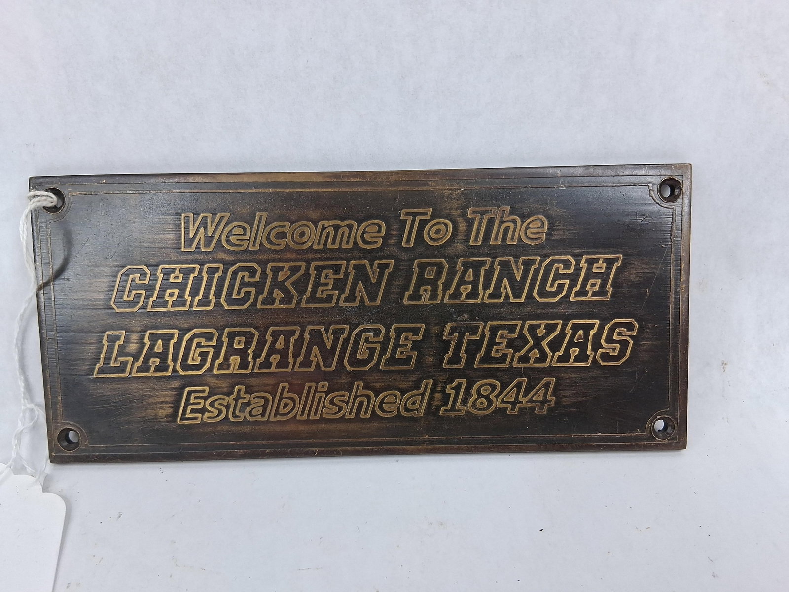 Chicken Ranch La Grange TX Brass Plaque (1 of 2)