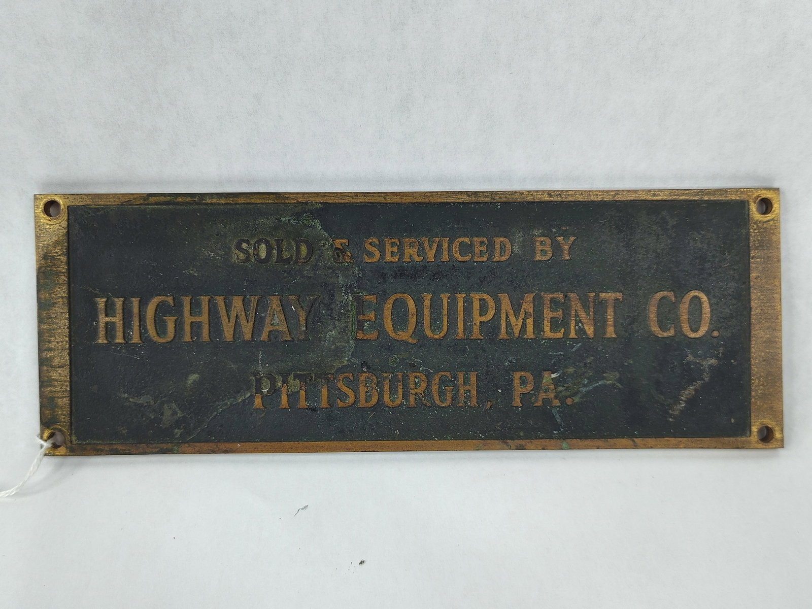 Highway Equipment Co. Brass Nameplate (1 of 2)