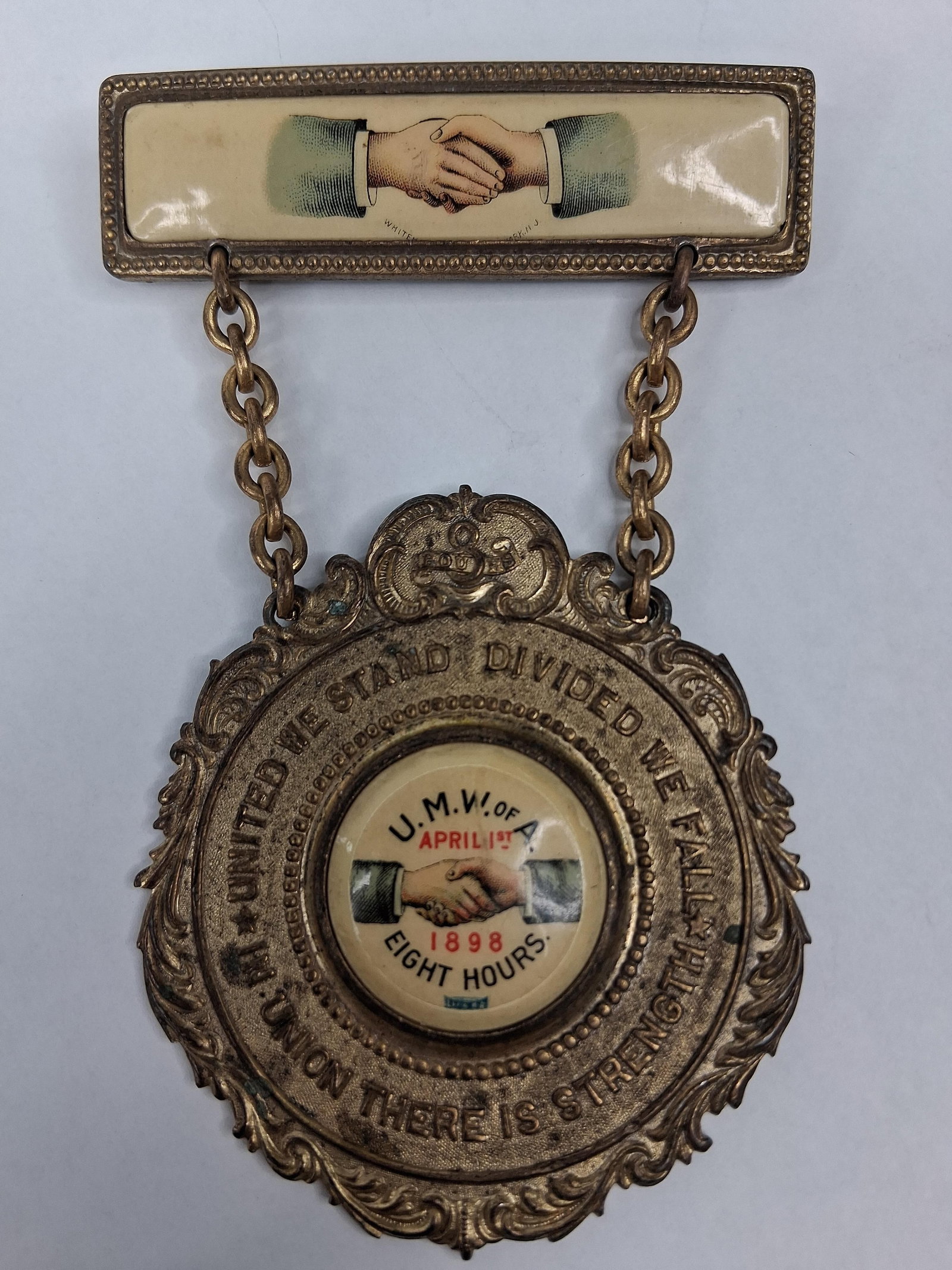 Whitehead & Hoag 1898 UMWA 8-Hour Badge (1 of 5)