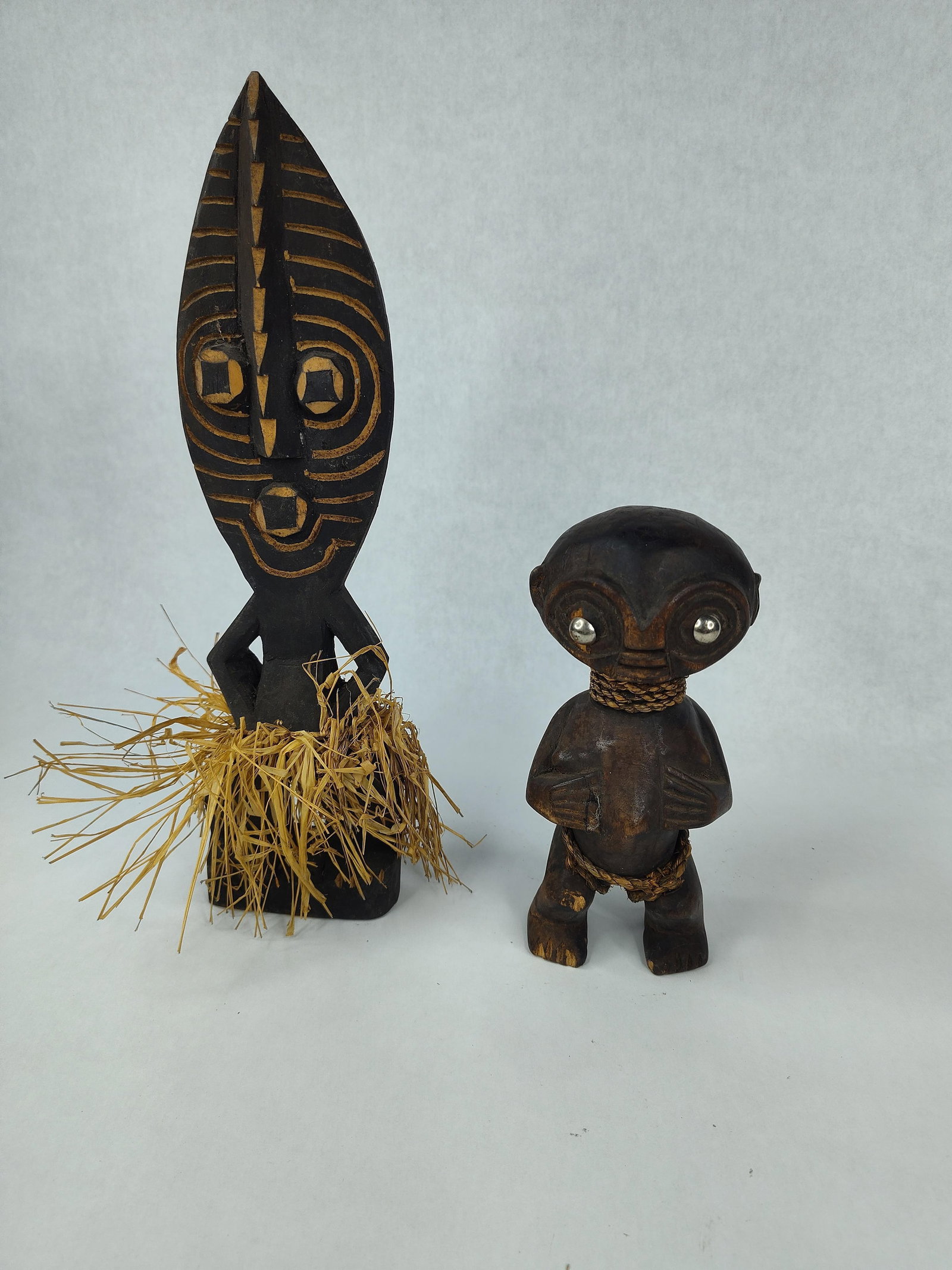 Pair Ethnographic Carved Wood Figures (1 of 5)