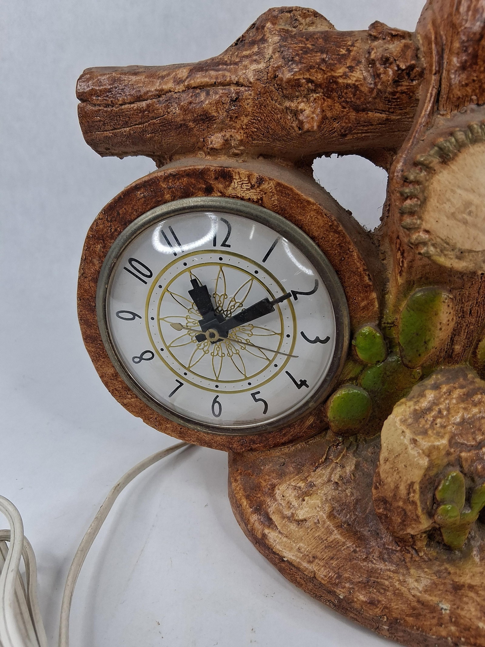 Rullo Statuary Cowboy Chalkware Clock - 2