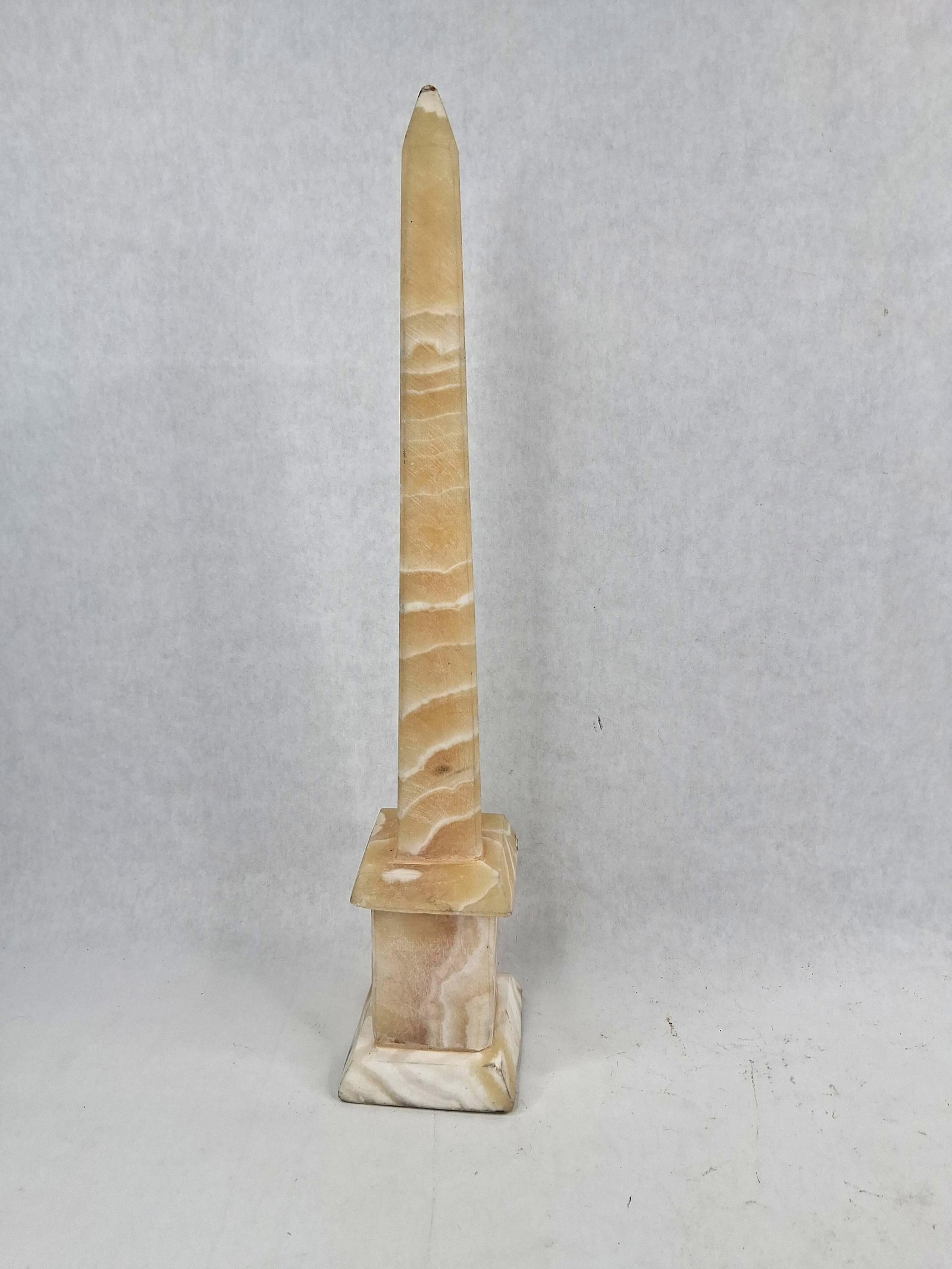 Egyptian Alabaster Obelisk, Tiered Base (1 of 6)