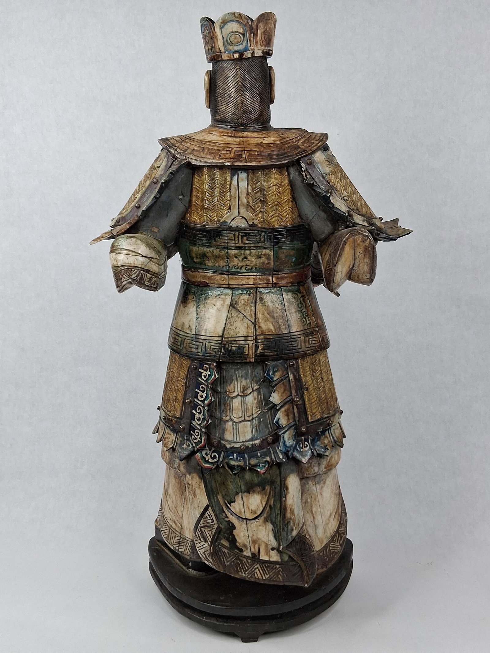 Chinese Polychrome Bone Guardian King - 6