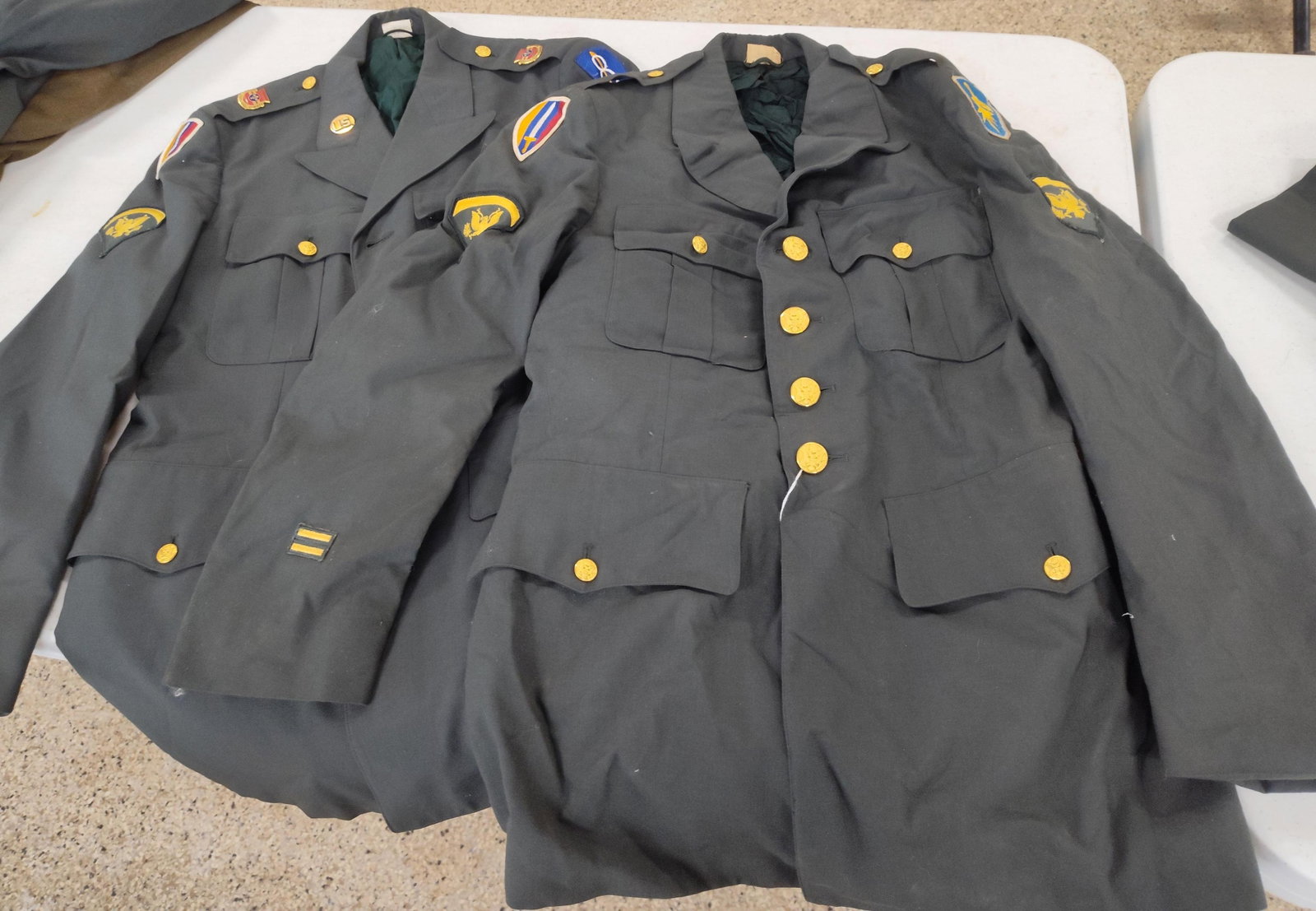 Pair US Army 8th Inf & 1st Log Coats (1 of 13)