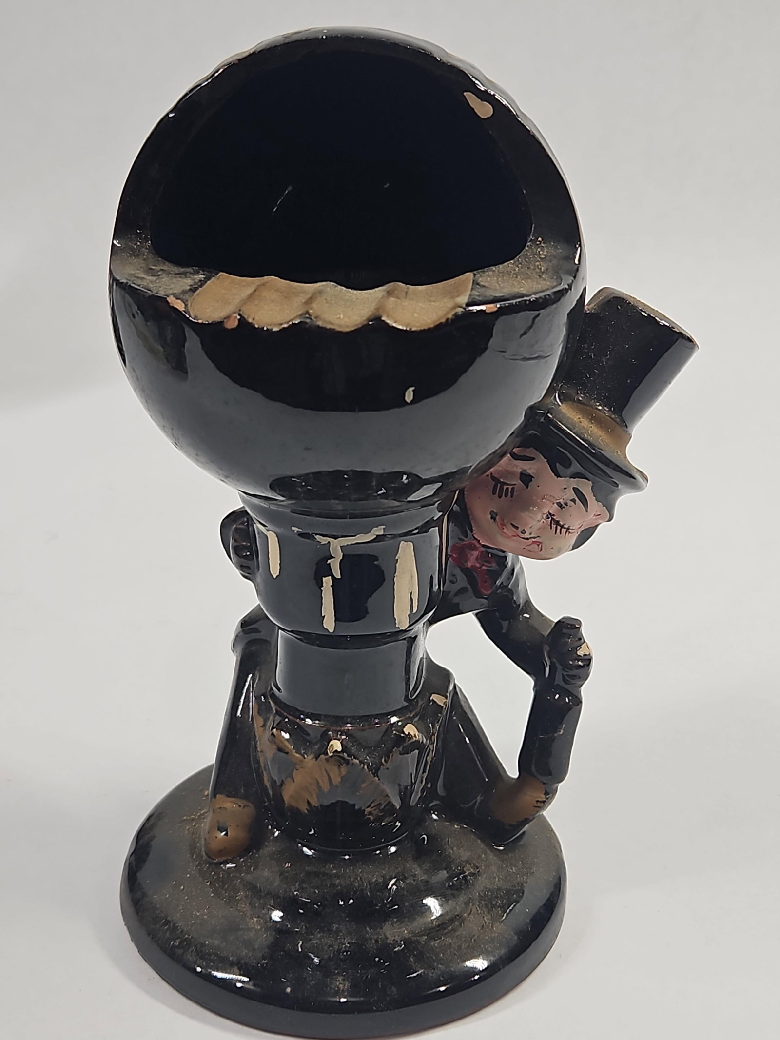 Pair Ceramic Drunken Gentleman Ashtrays - 5