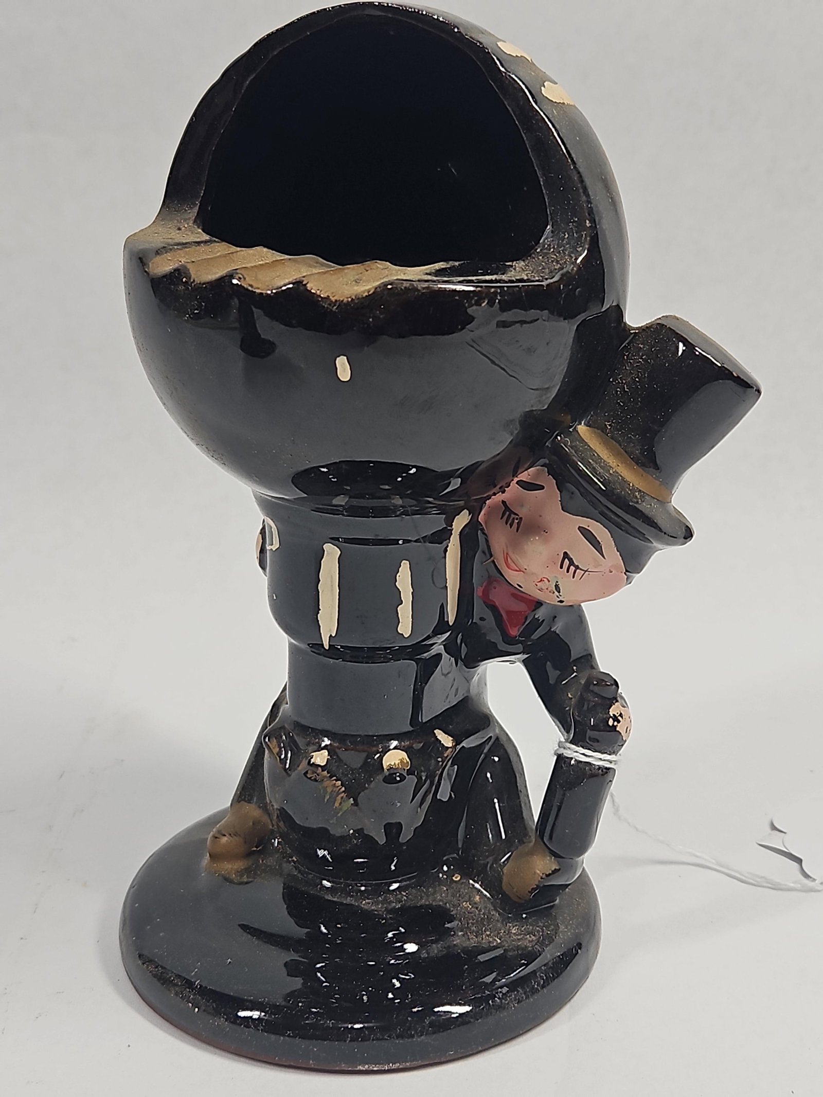 Pair Ceramic Drunken Gentleman Ashtrays - 8