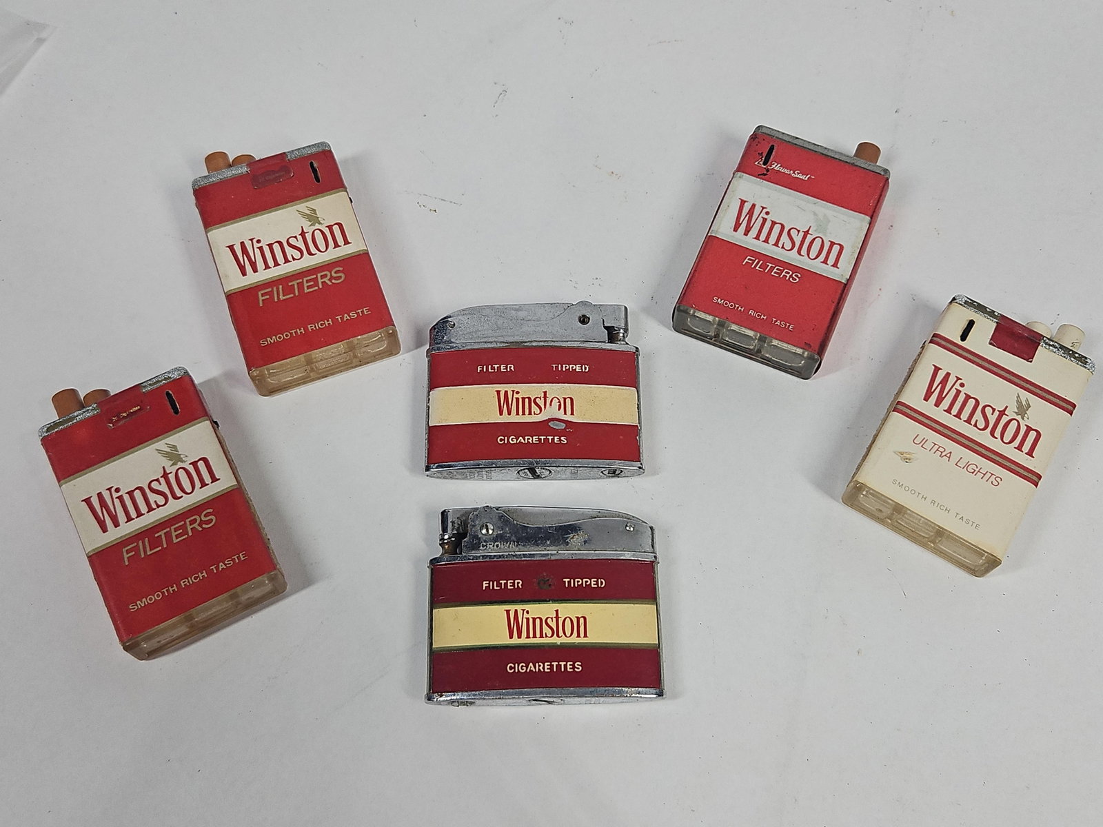 6 Vtg Winston Lighters, Zenith & Crown (1 of 6)