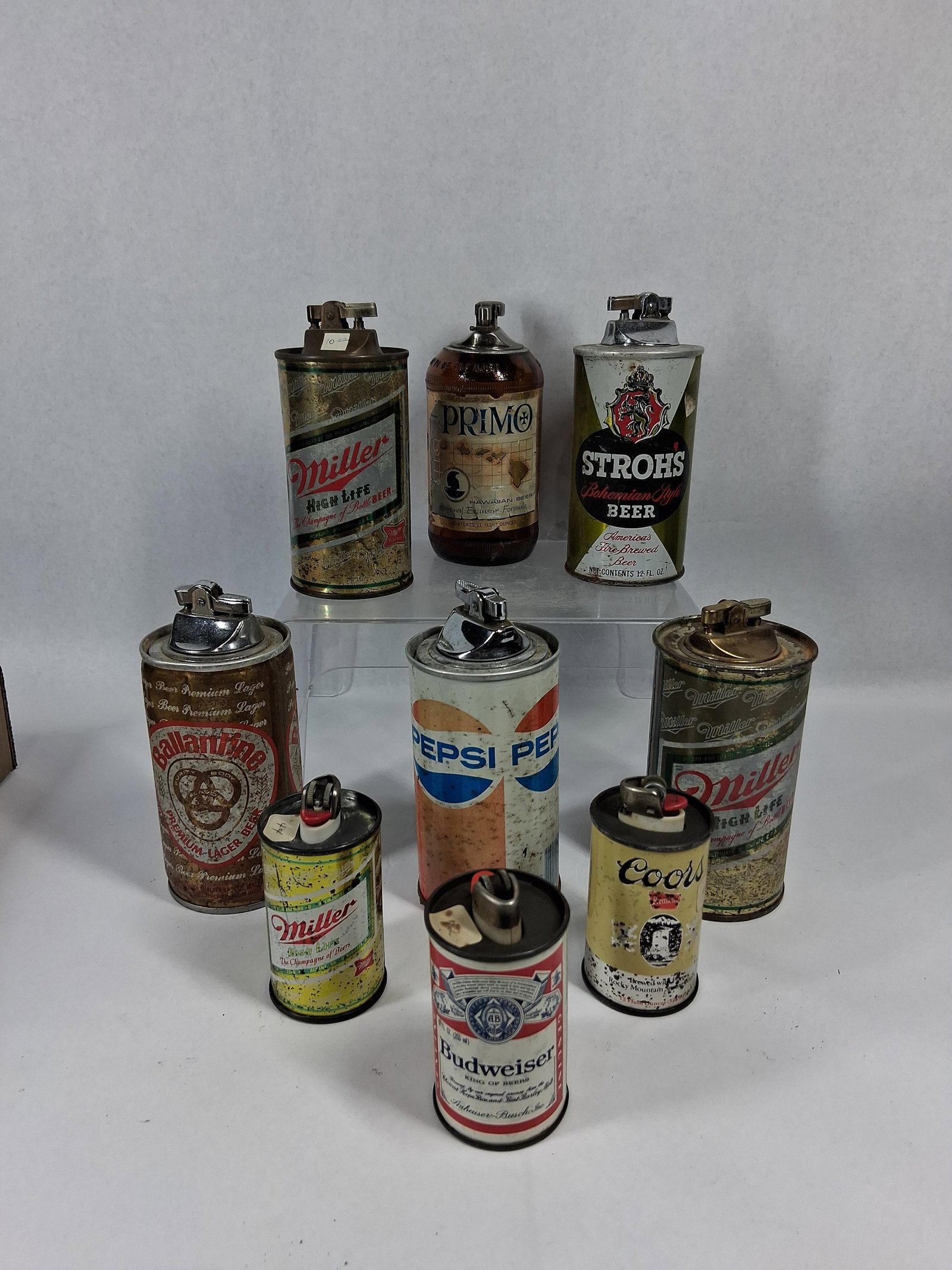 Set 9 Vtg Novelty Beer & Soda Lighters (1 of 9)
