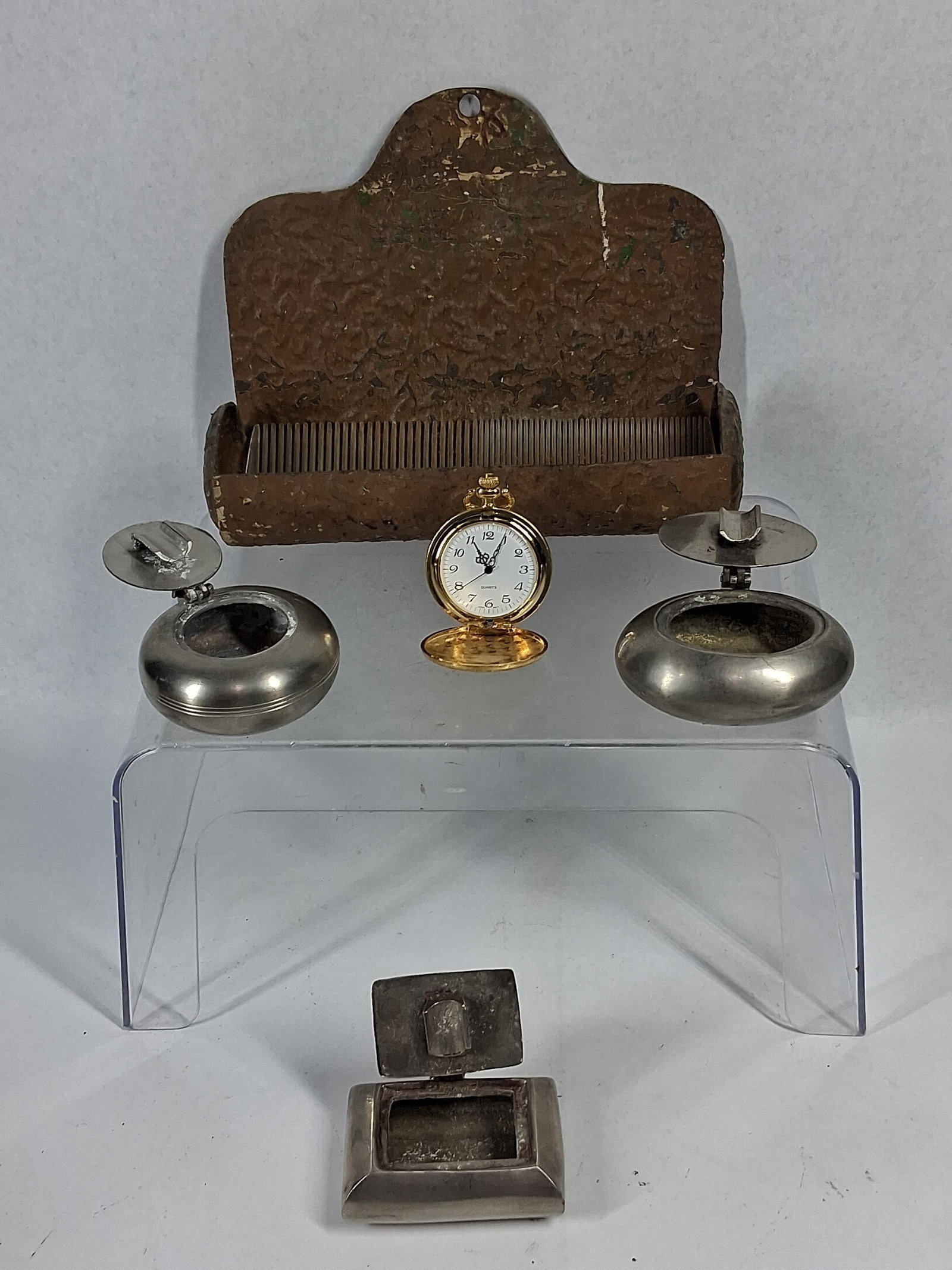 Vtg Pendant Watch, Comb Holder & Boxes (1 of 11)