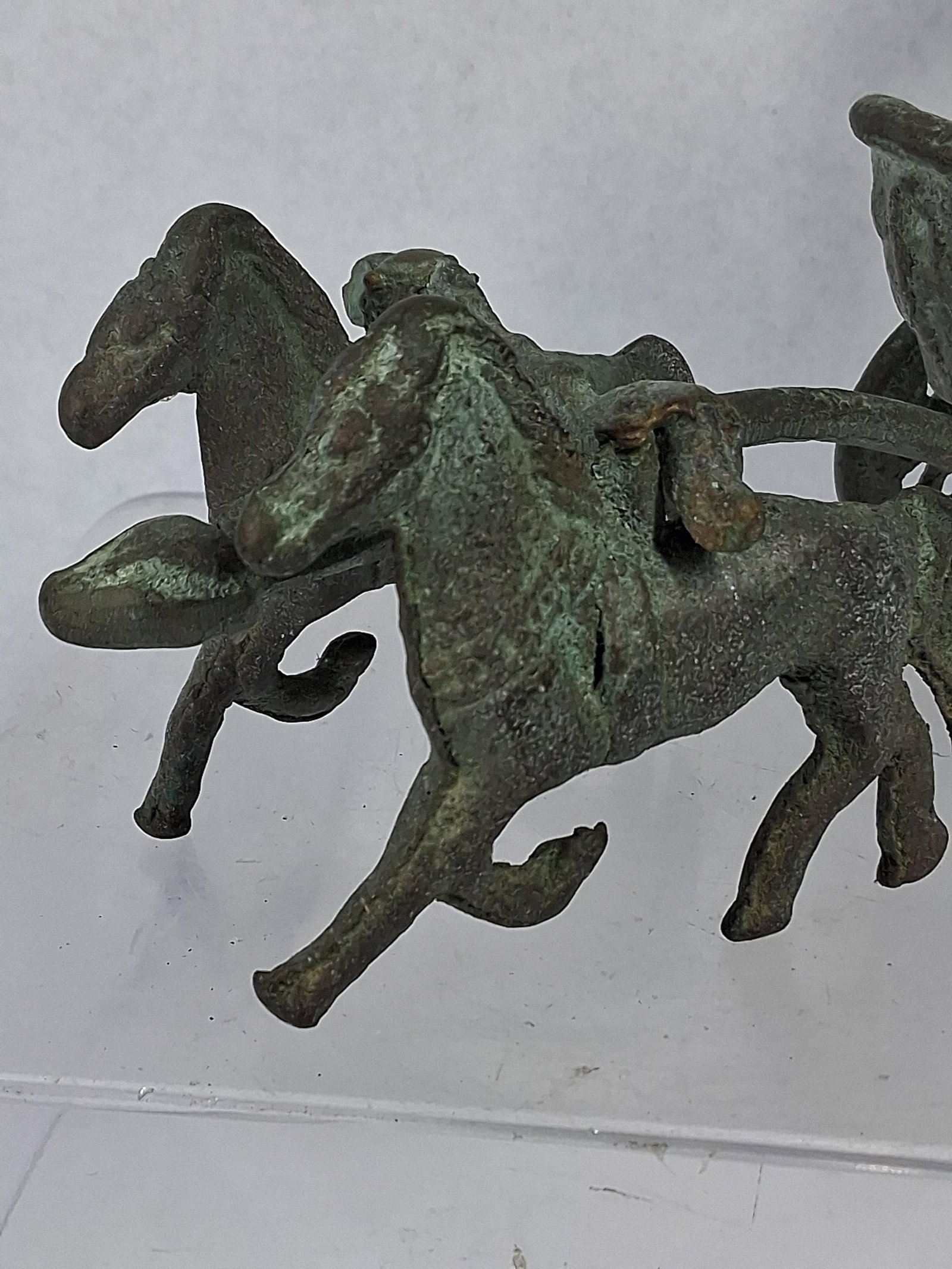 Cast Bronze Classical Warrior & Chariot - 2