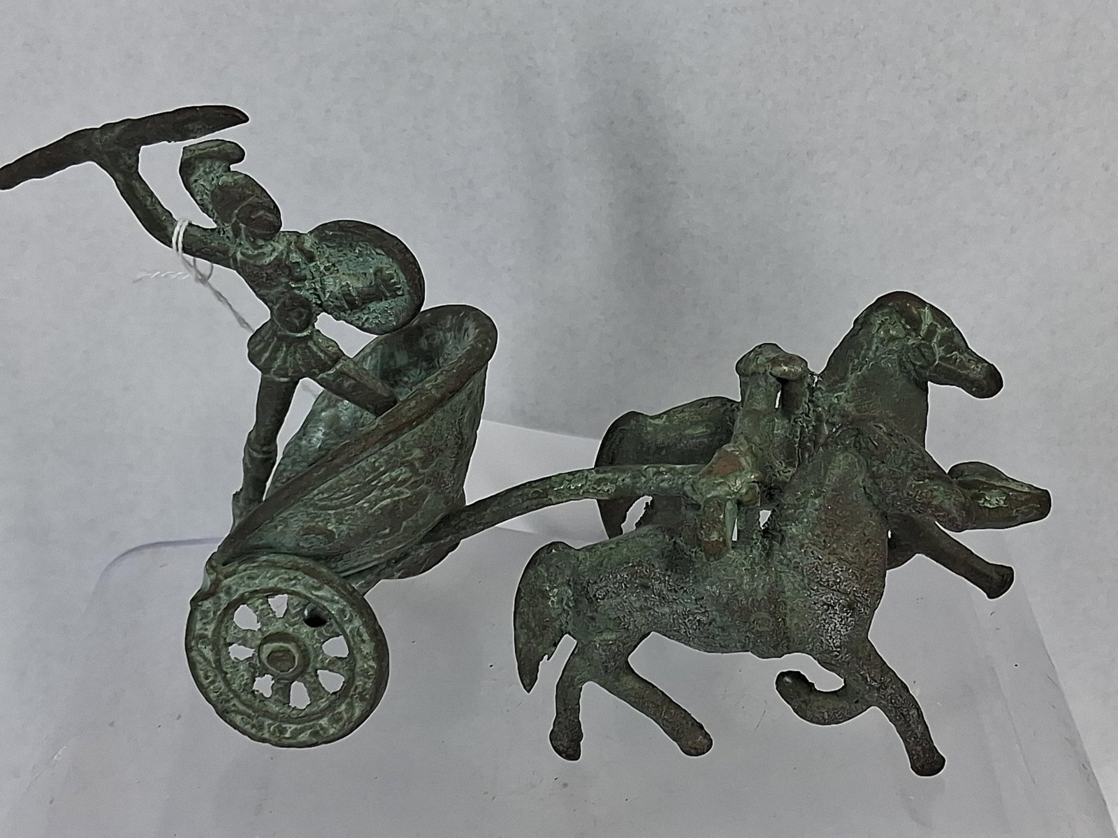 Cast Bronze Classical Warrior & Chariot - 4