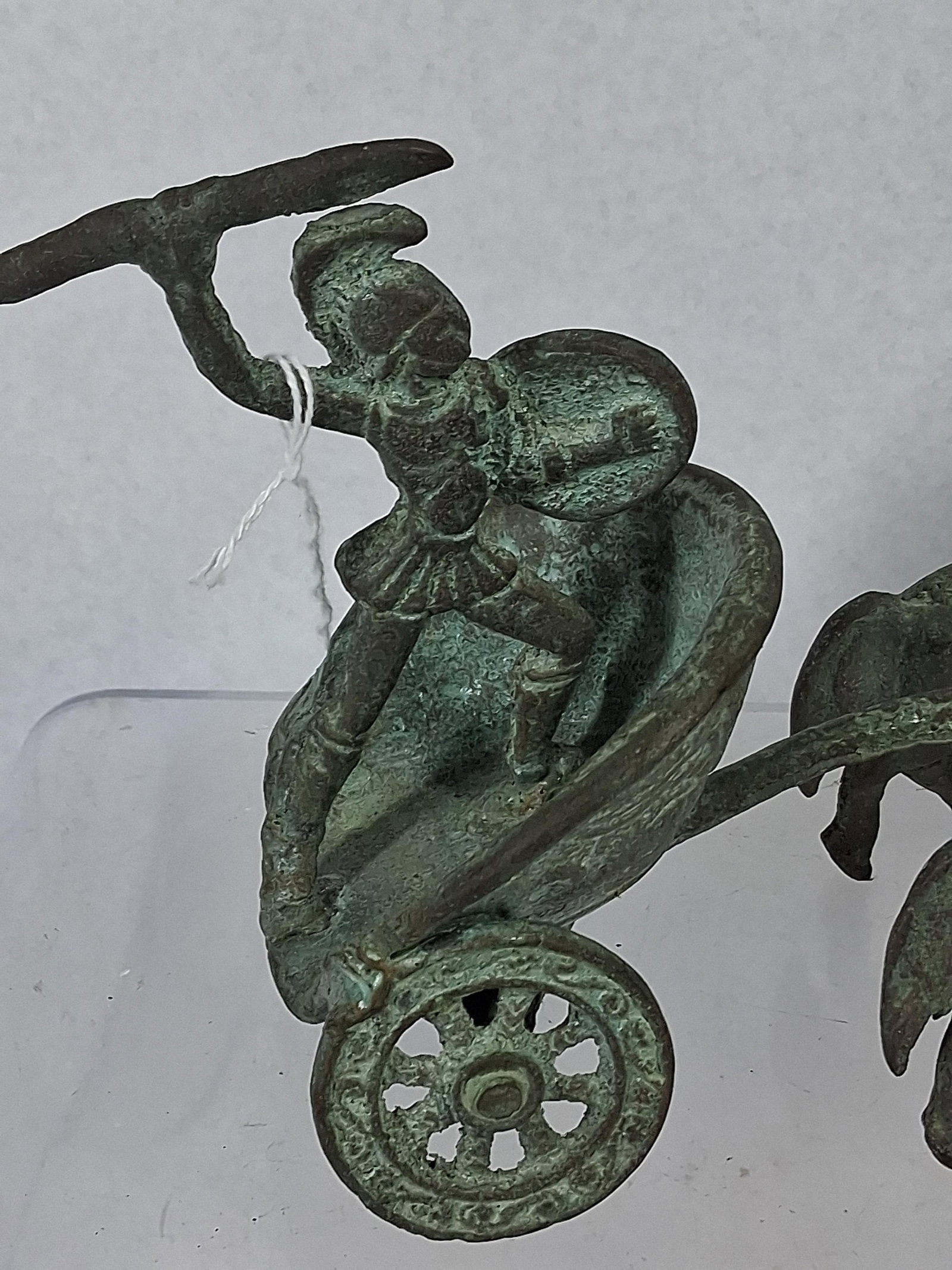 Cast Bronze Classical Warrior & Chariot - 5